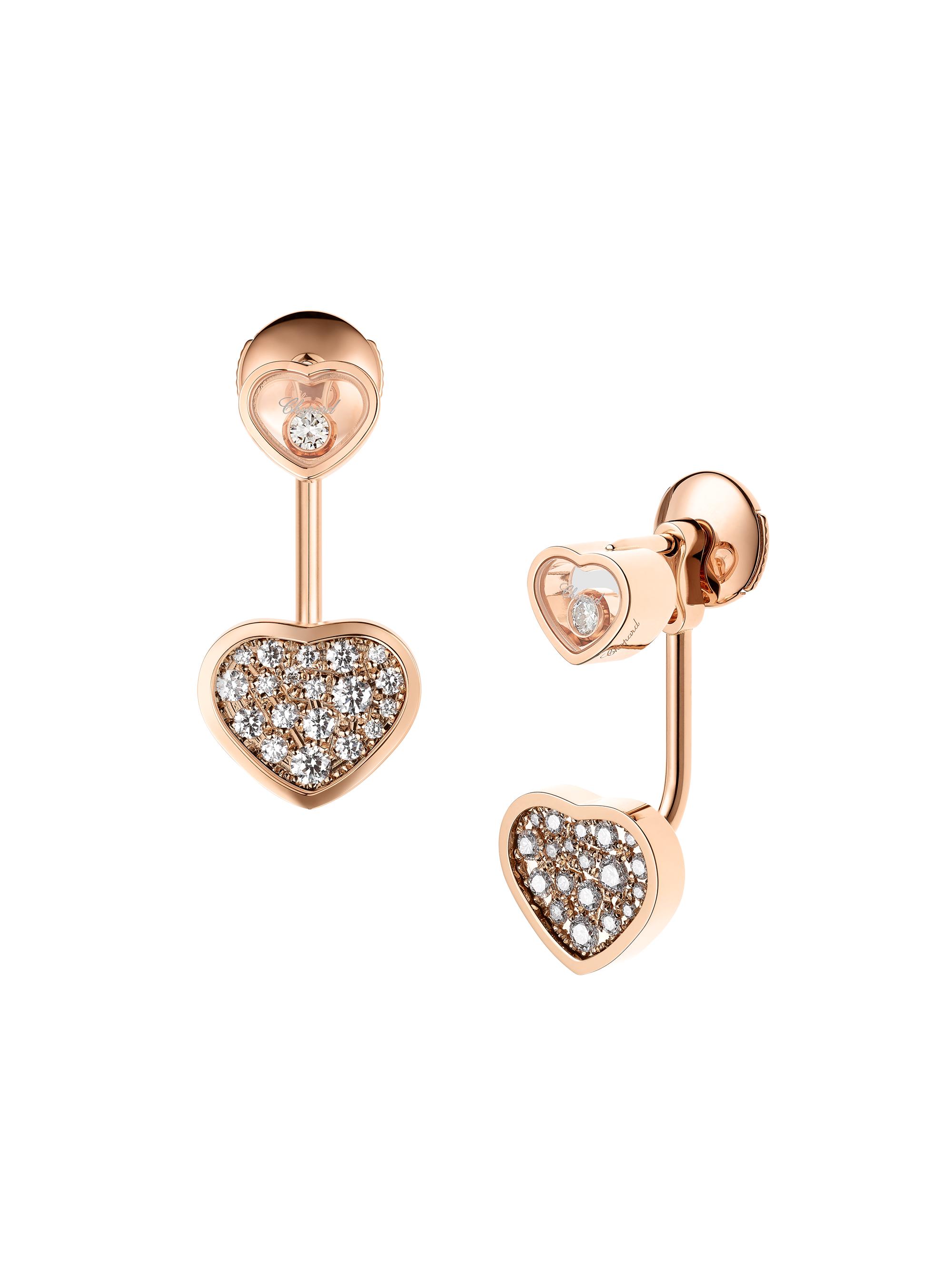 Chopard Women's Happy Hearts 18K Rose Gold & Diamond Ear Jackets - Rose Gold