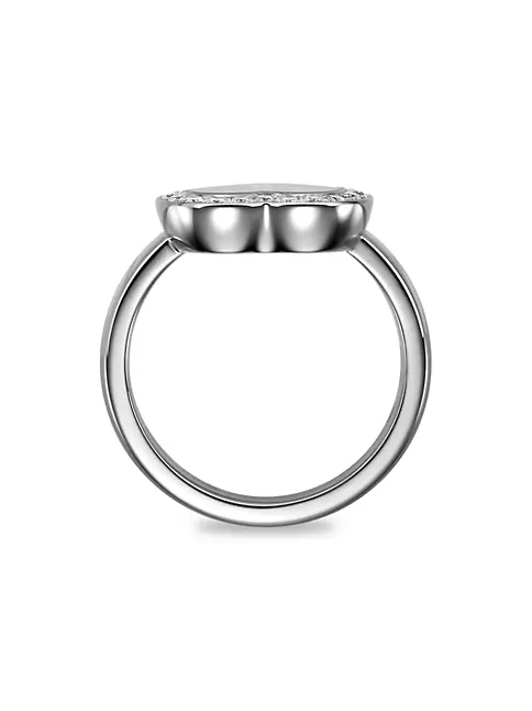 Tiffany Hardwear Two-Row Ring in Sterling Silver, Size: 8 1/2