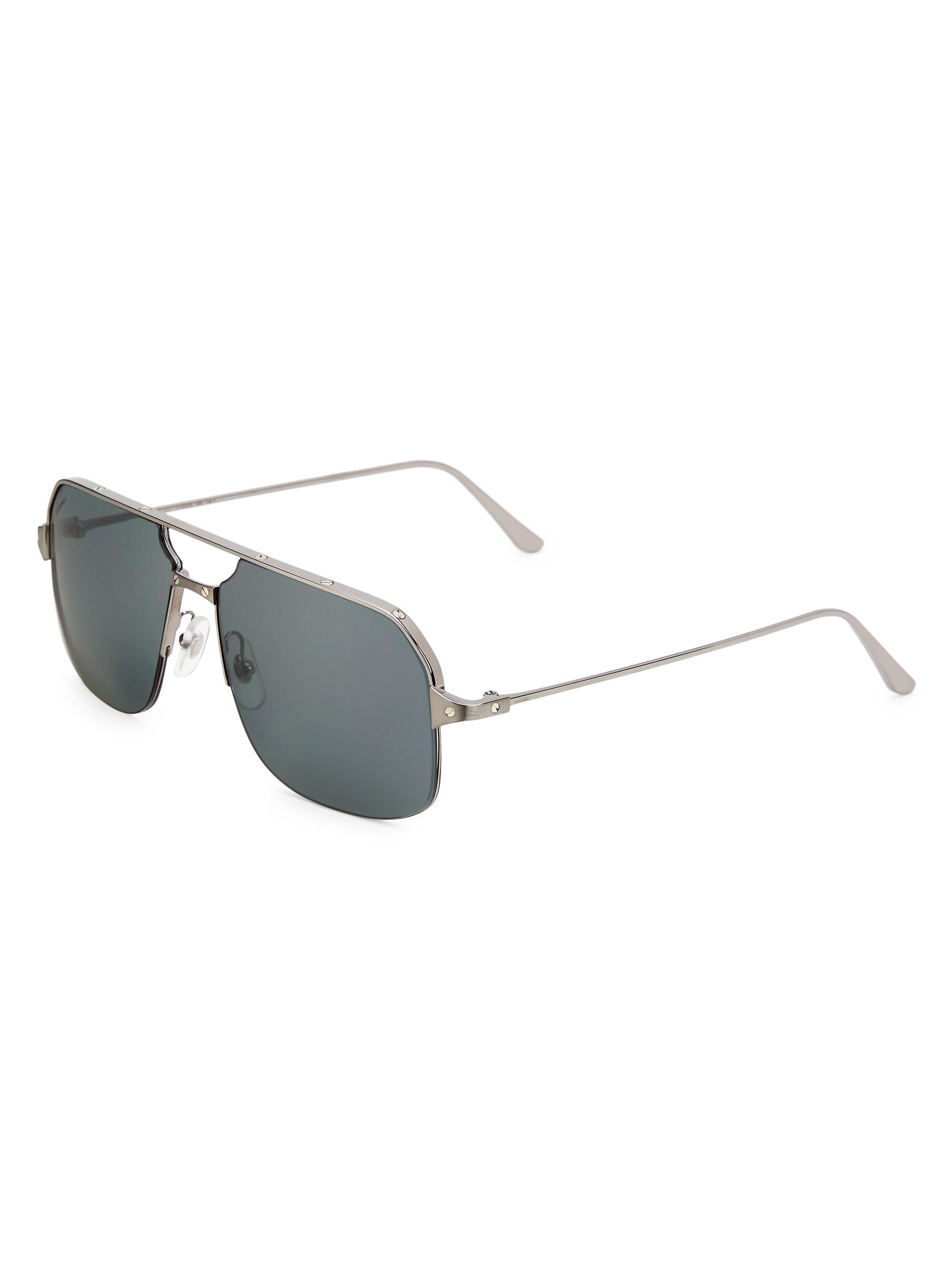 Cartier Men's 59MM D-Frame Sunglasses - Ruthenium