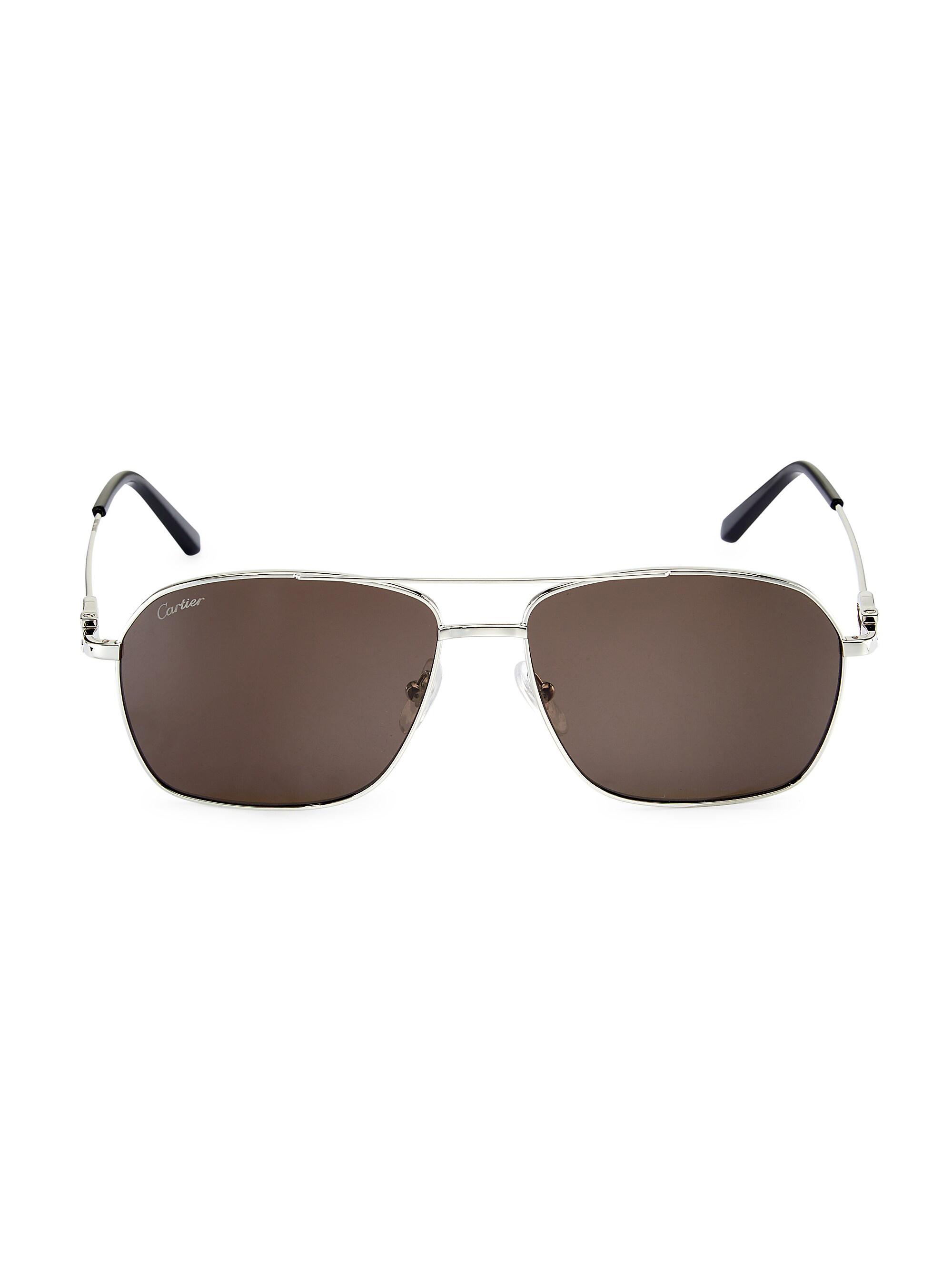 Shop Cartier CT0306S 59MM Pilot Sunglasses | Saks Fifth Avenue