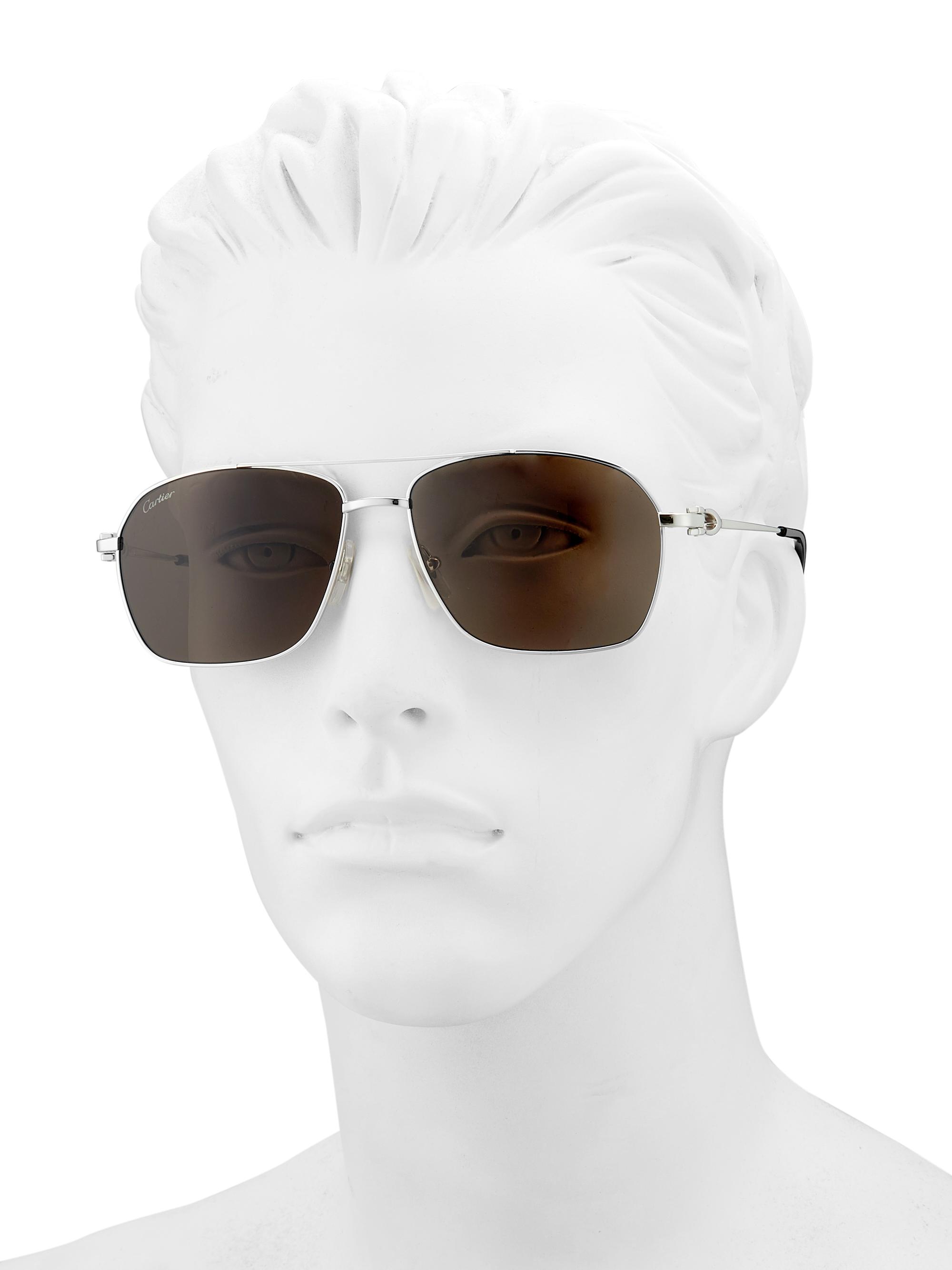 Shop Cartier CT0306S 59MM Pilot Sunglasses | Saks Fifth Avenue