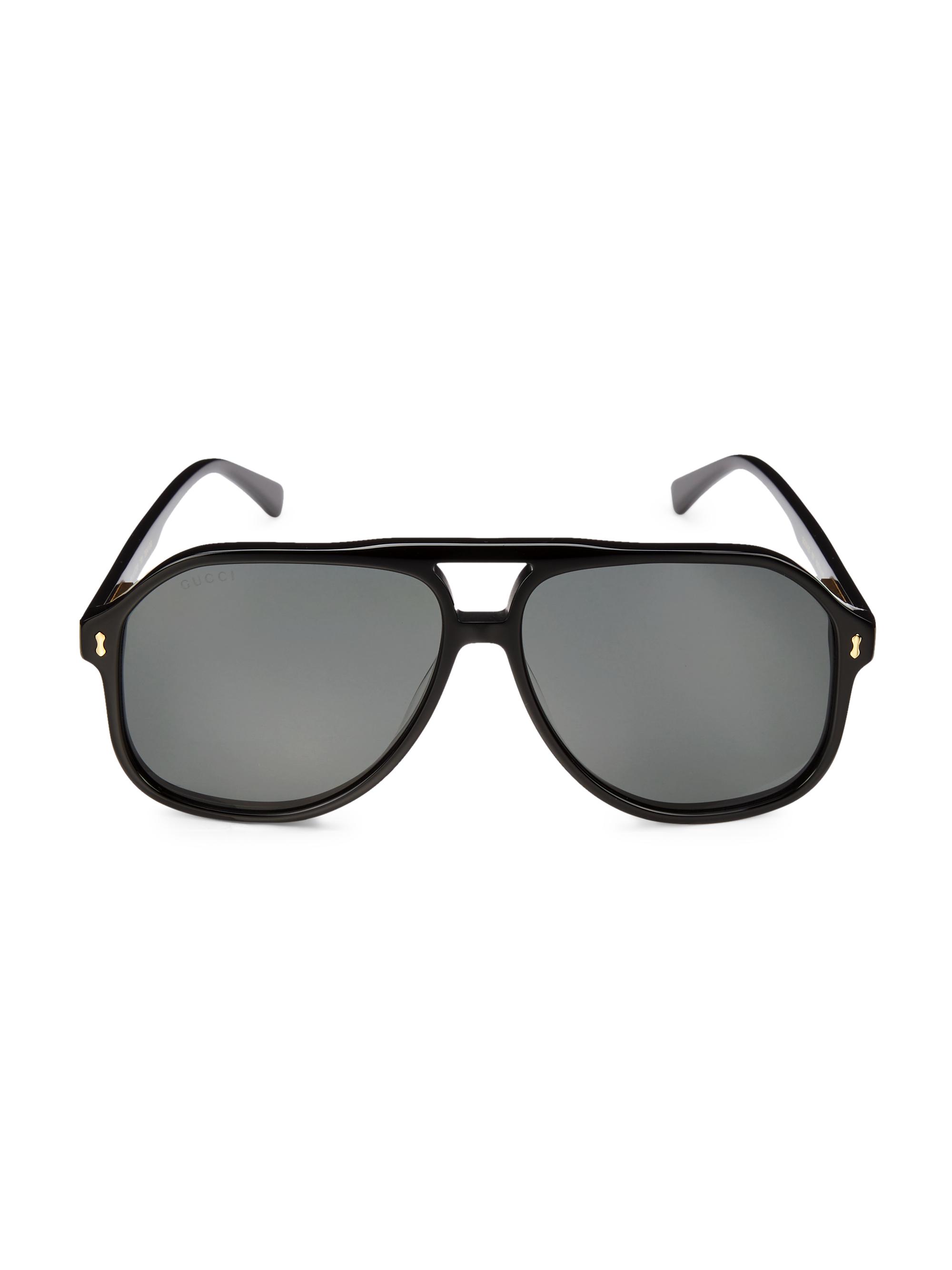 Gucci Men's 60MM Pilot Sunglasses - Black
