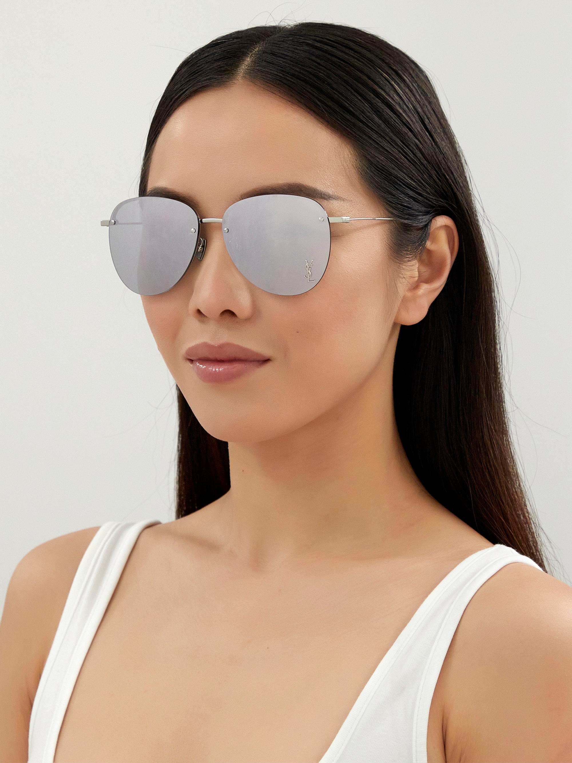 Saint Laurent Mirrored Metal 61MM Navigator Sunglasses | Saks