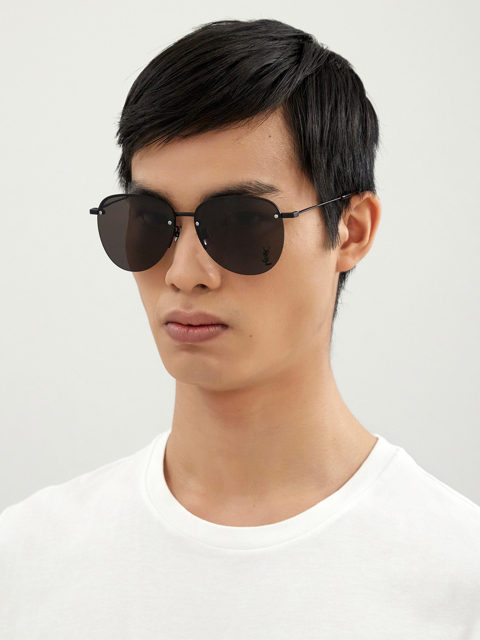 Saint Laurent Metal 61MM Navigator Sunglasses Saks Fifth Avenue