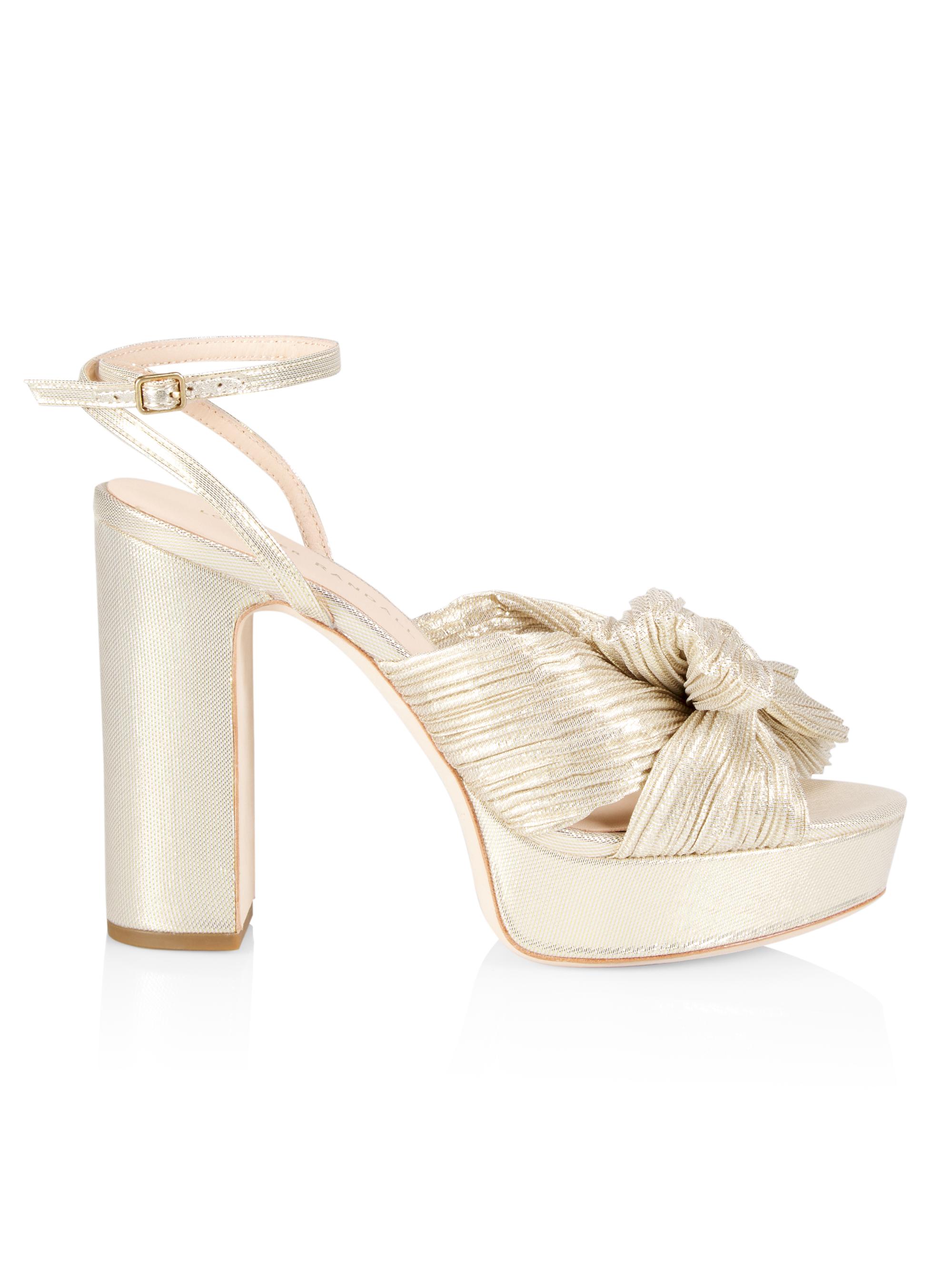 Loeffler Randall Women's Natalia Pleated Platform Sandals - Platinum