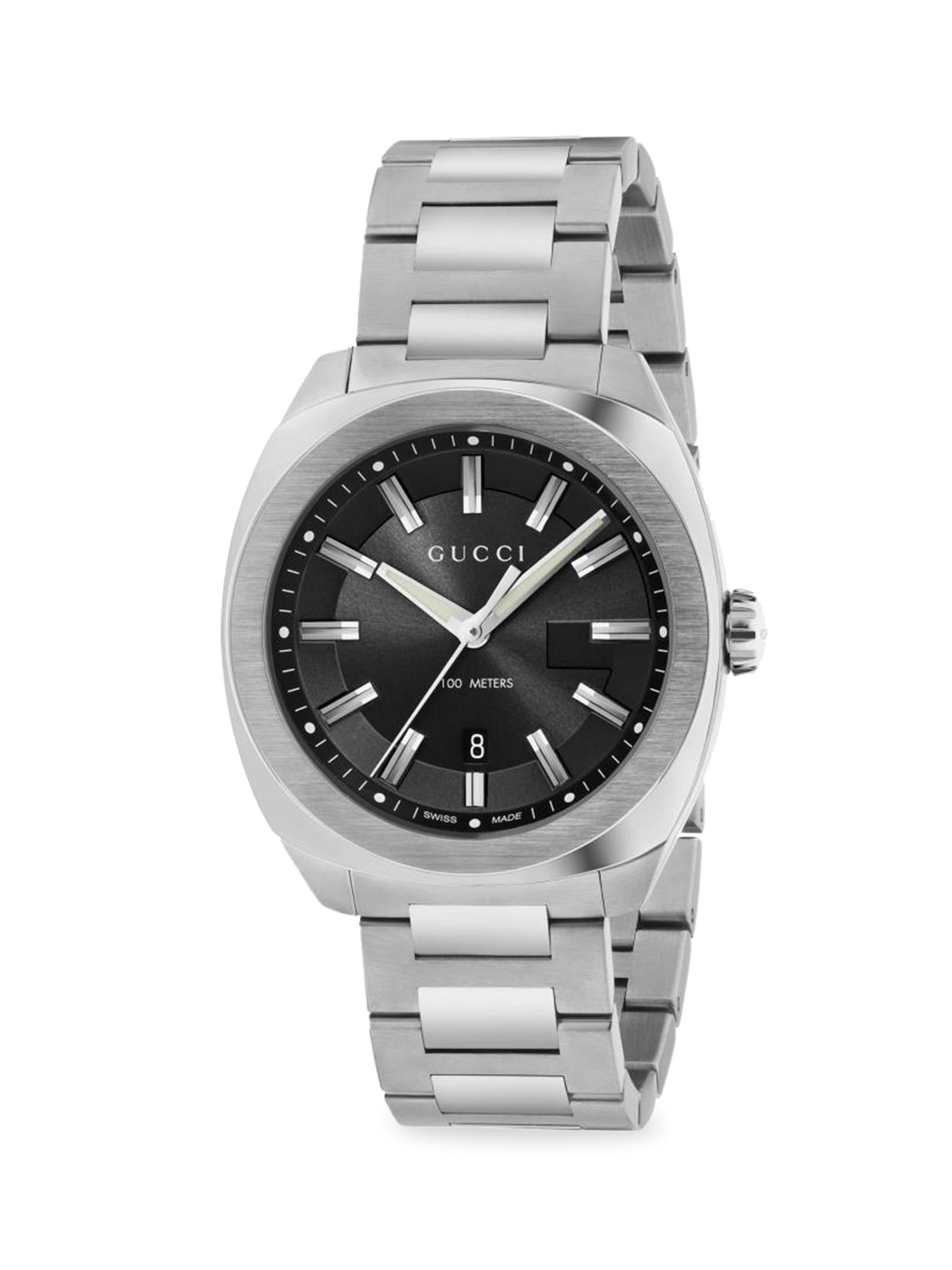 Gucci 25H Stainless Steel Bracelet Watch, 34MM | Saks Fifth Avenue