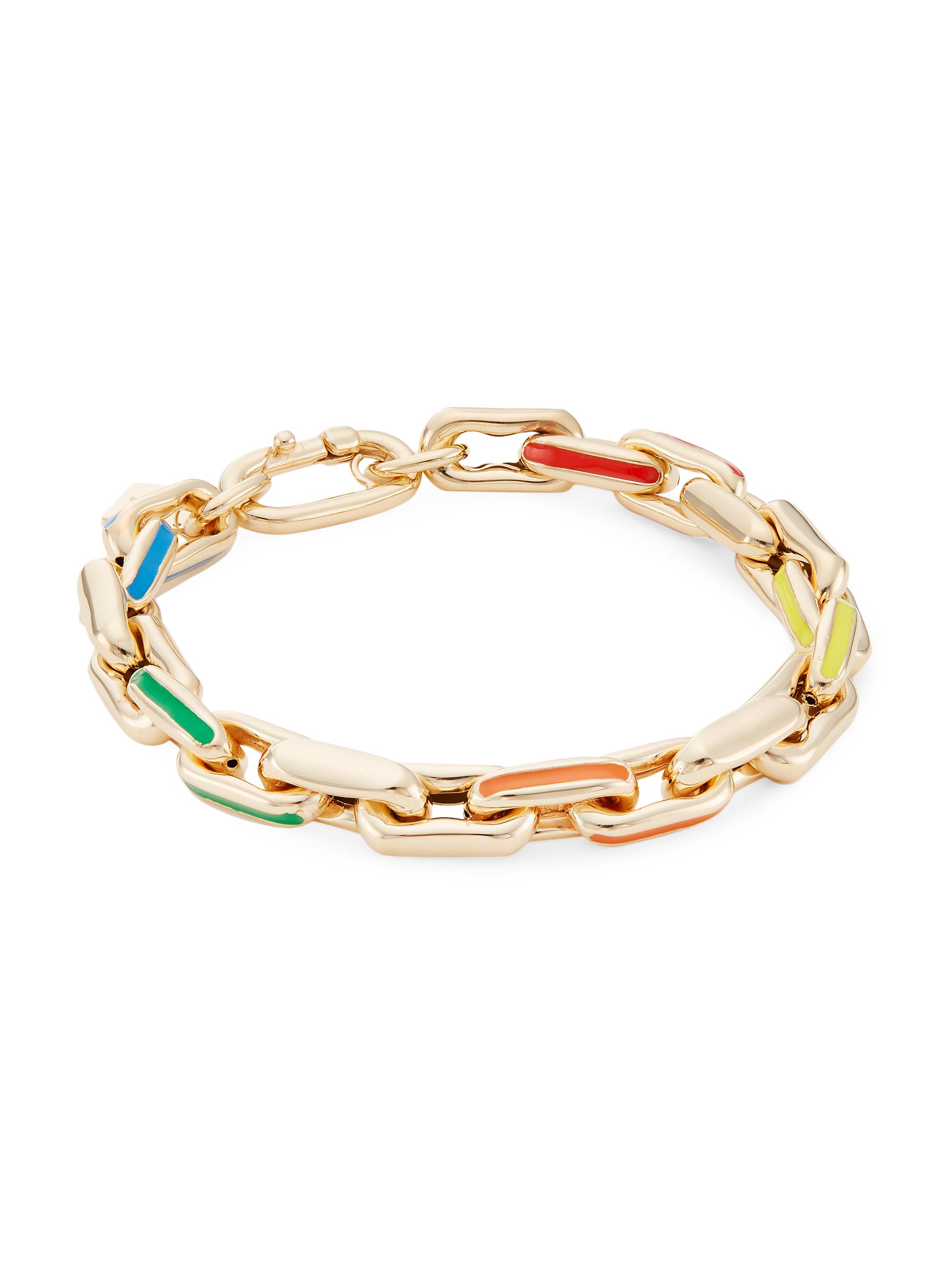 Lauren Rubinski Women's 14K Yellow Gold & Enamel  Chain Bracelet