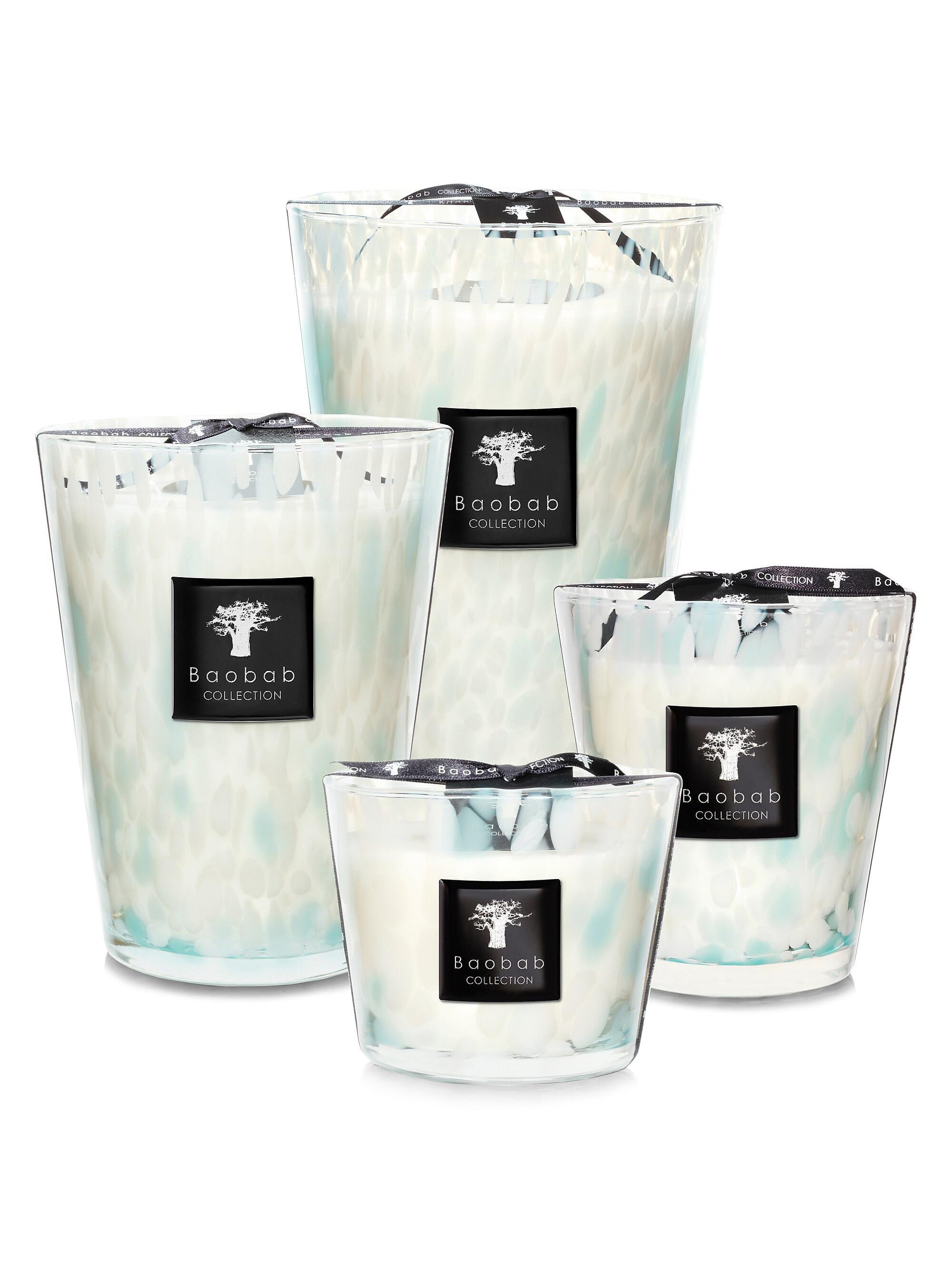 Baobab Collection Pearls Max24 Sapphire Candle - White Blue Large