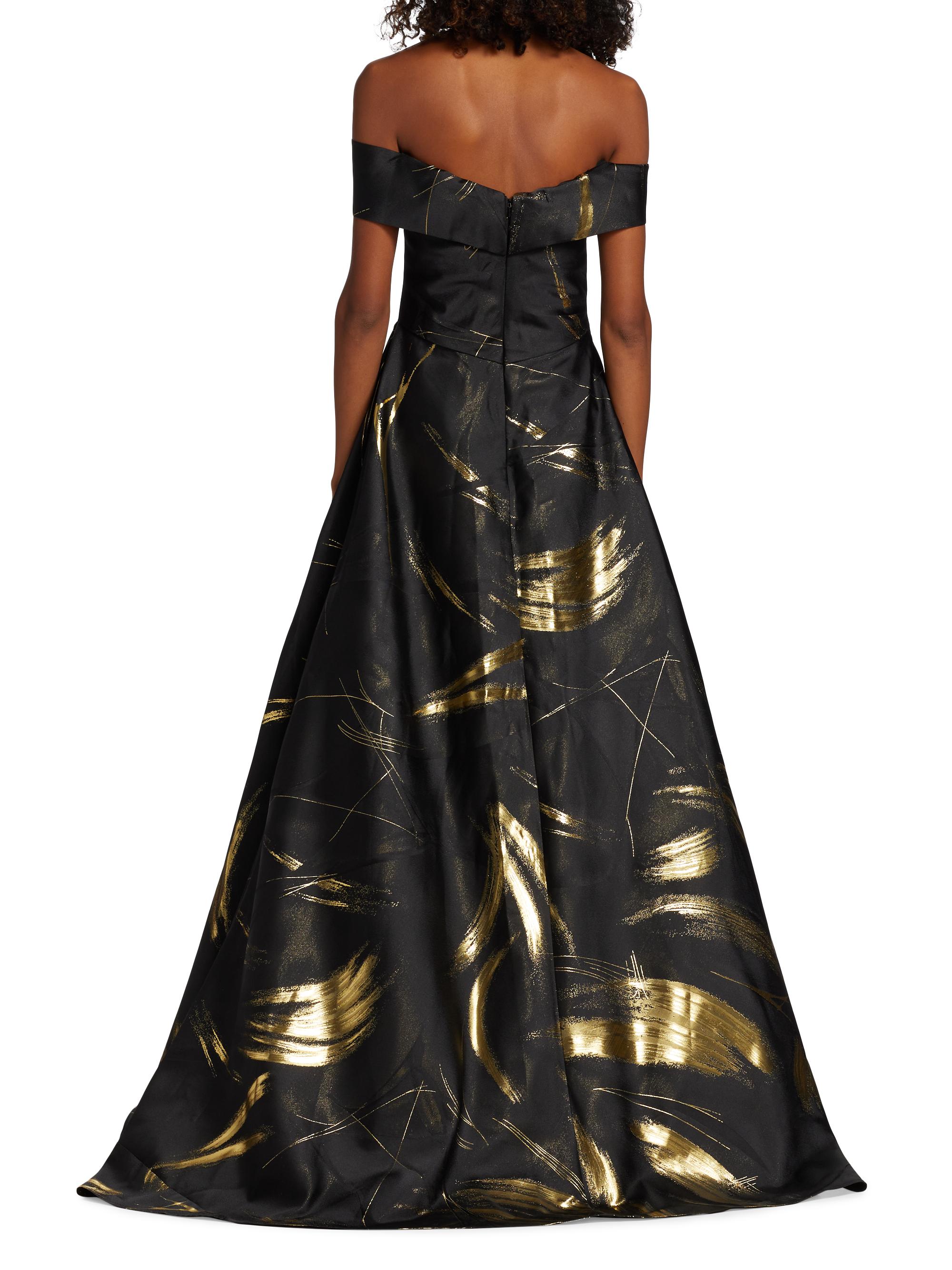 Rene Ruiz Collection Jacquard Off-The-Shoulder Gown | Saks Fifth
