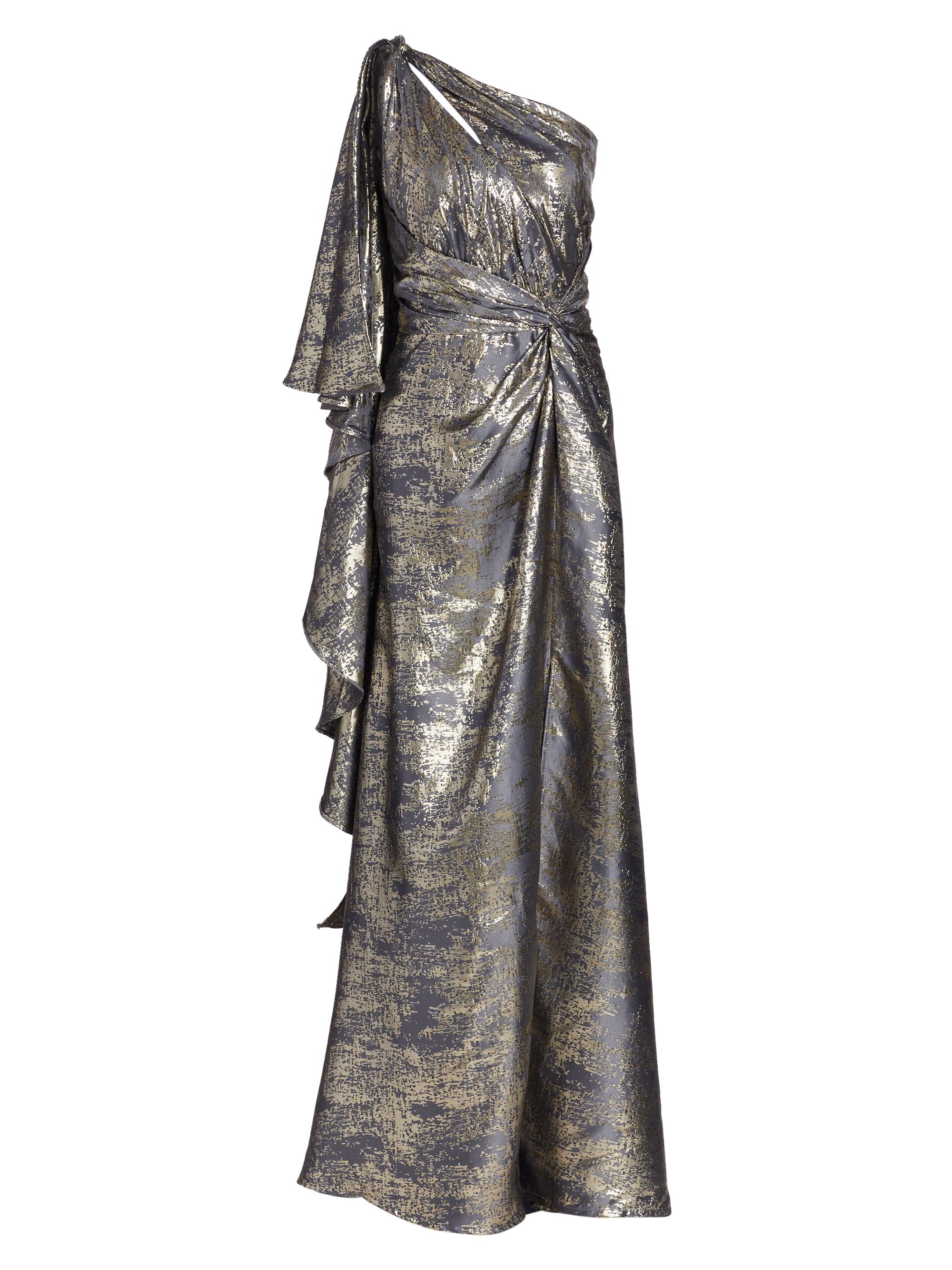 Rene Ruiz Collection Women's Draped One-Shoulder Gown - Black Multi