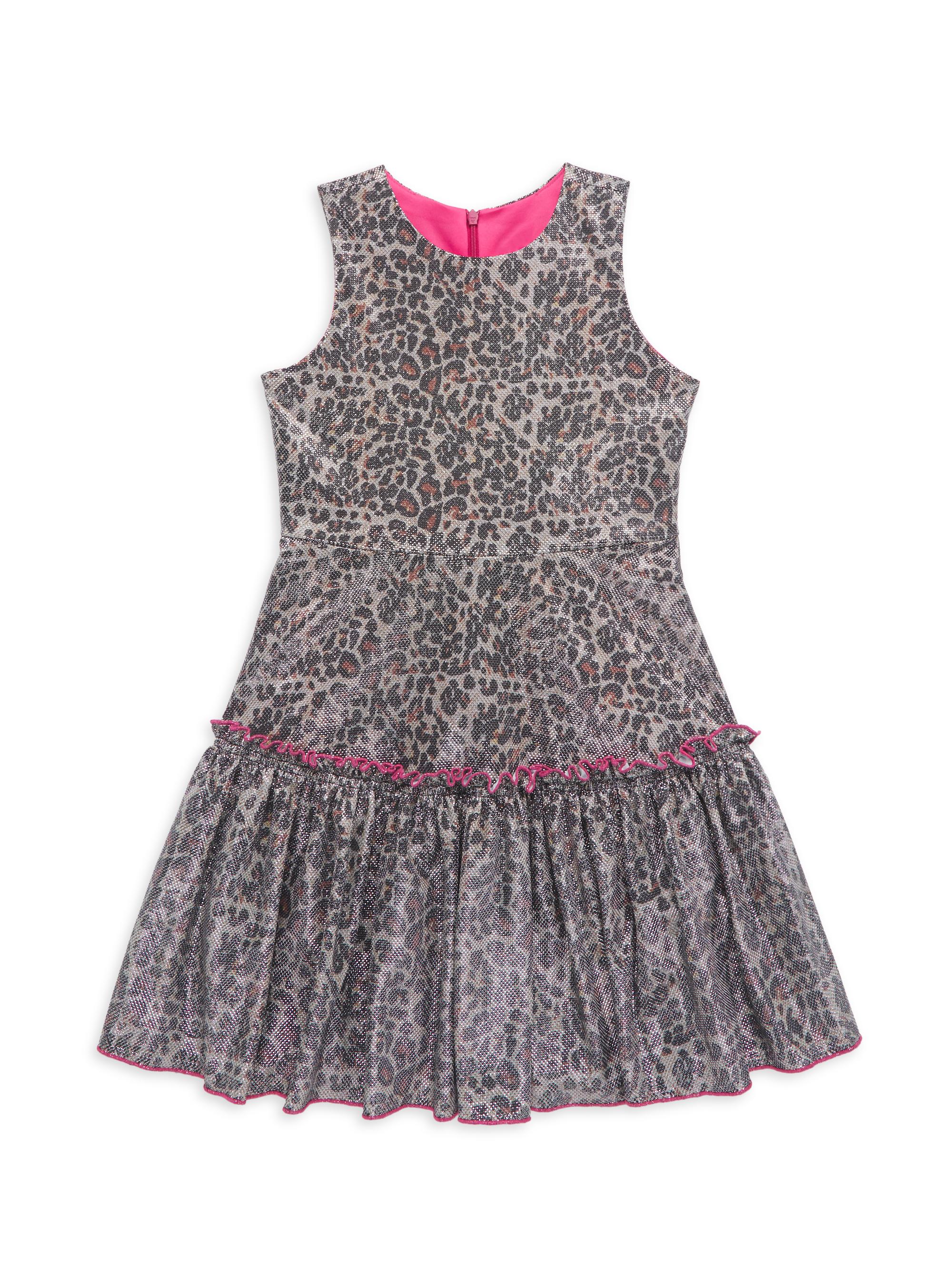 Zoe Girl's Jacqueline Leopard Print Glitter Dress | Saks Fifth Avenue