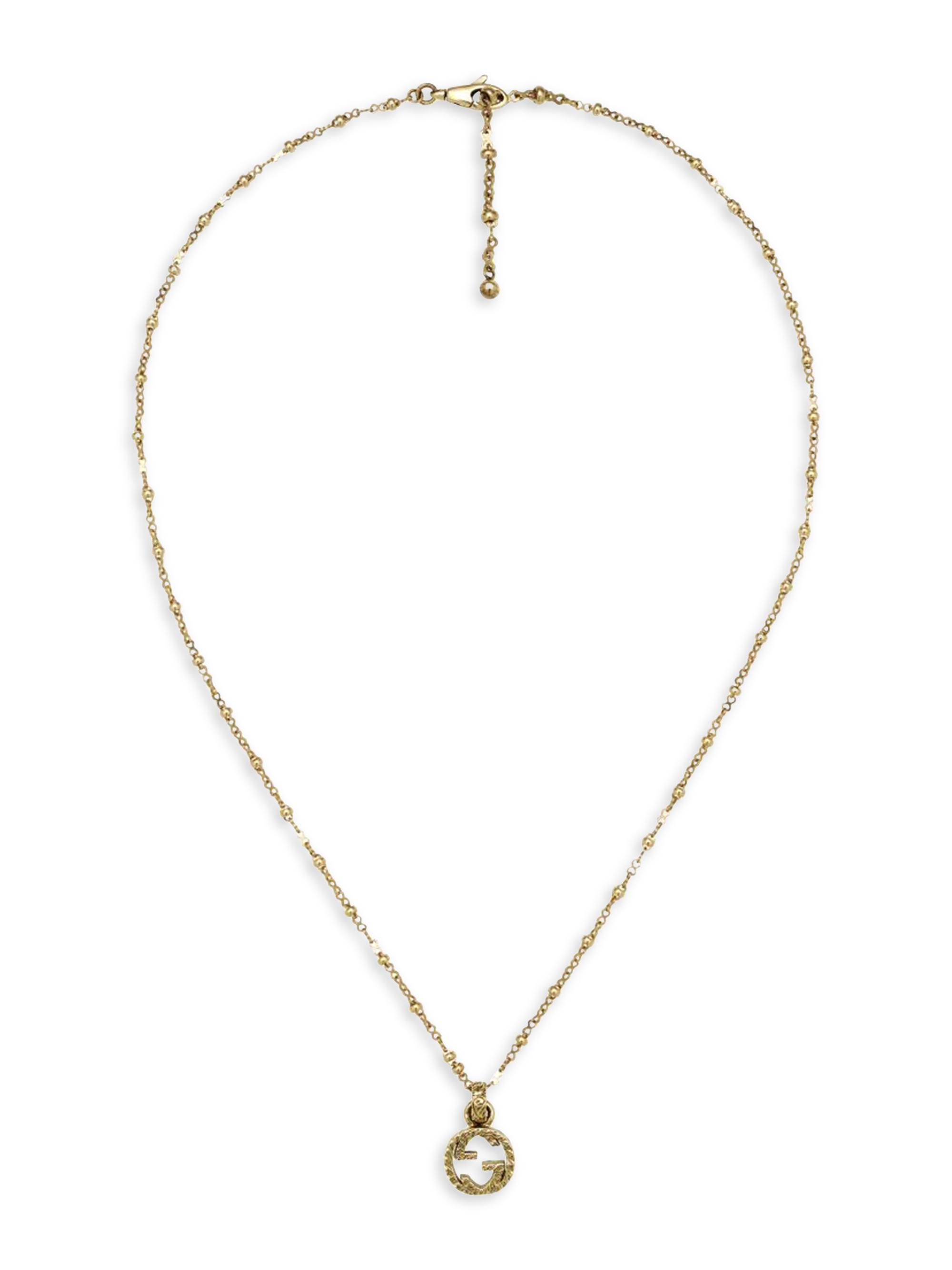 Gucci Men's Unisex Interlocking G 18K Gold Necklace