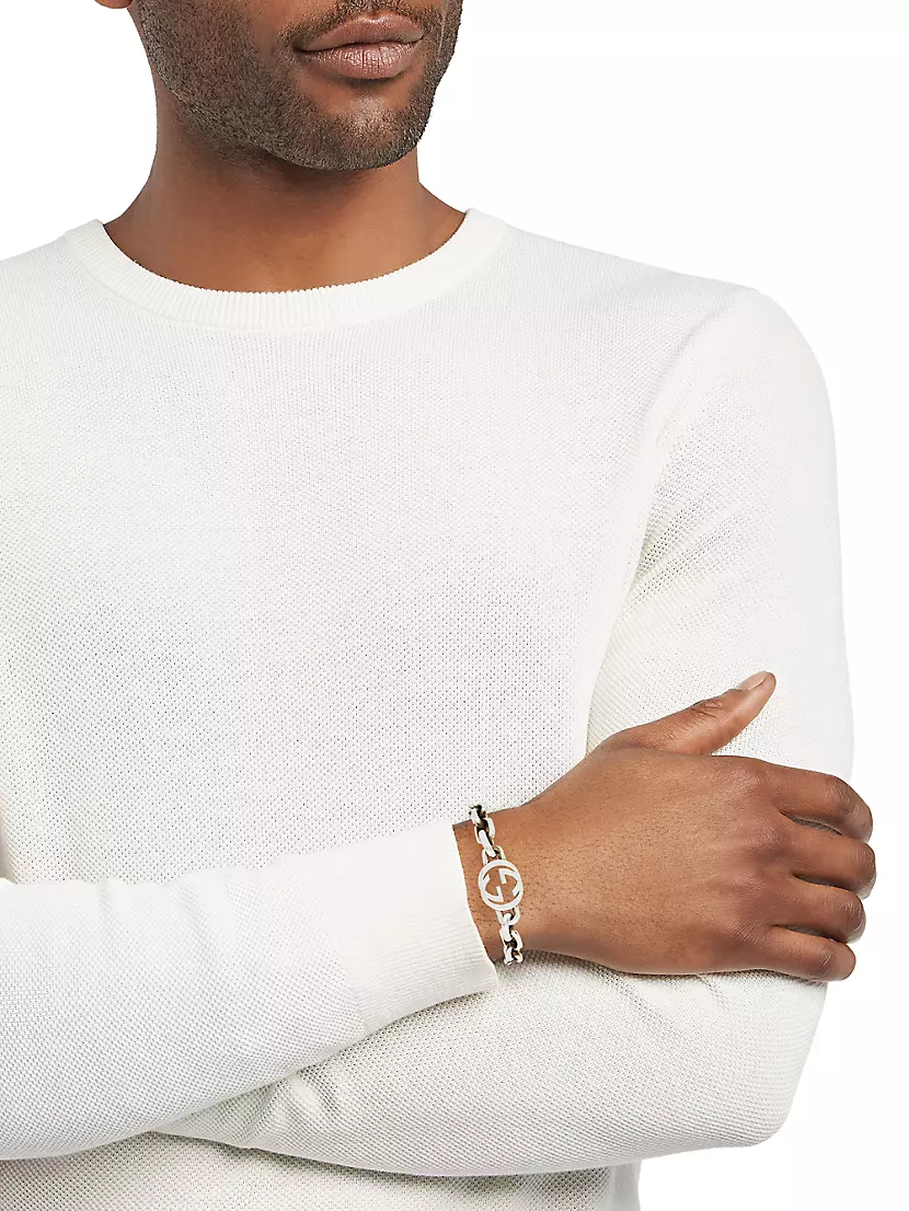 GUCCI Wide Interlocking G Cuff Bracelet for Men