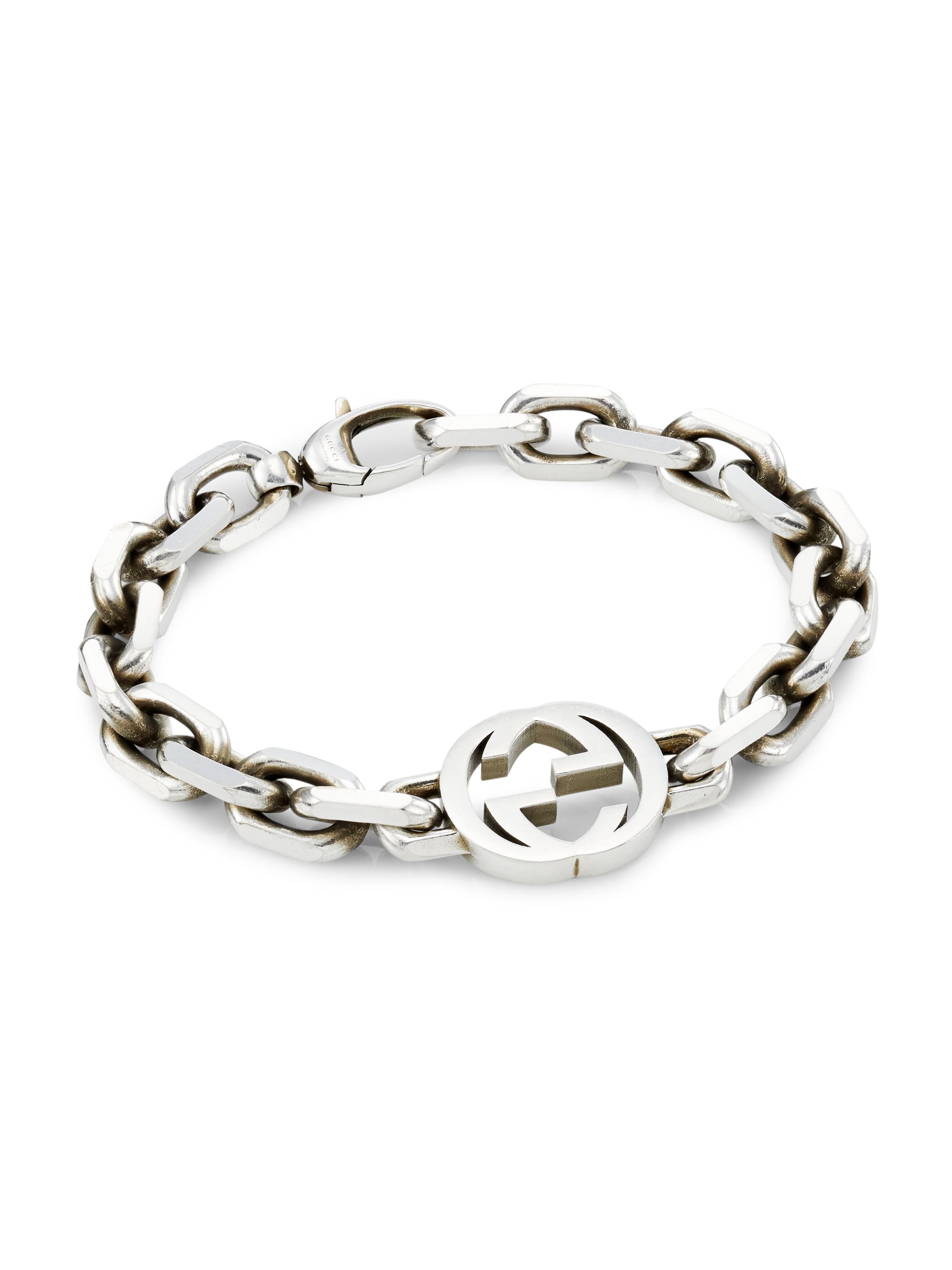 Gucci Silver Interlocking G Bracelet