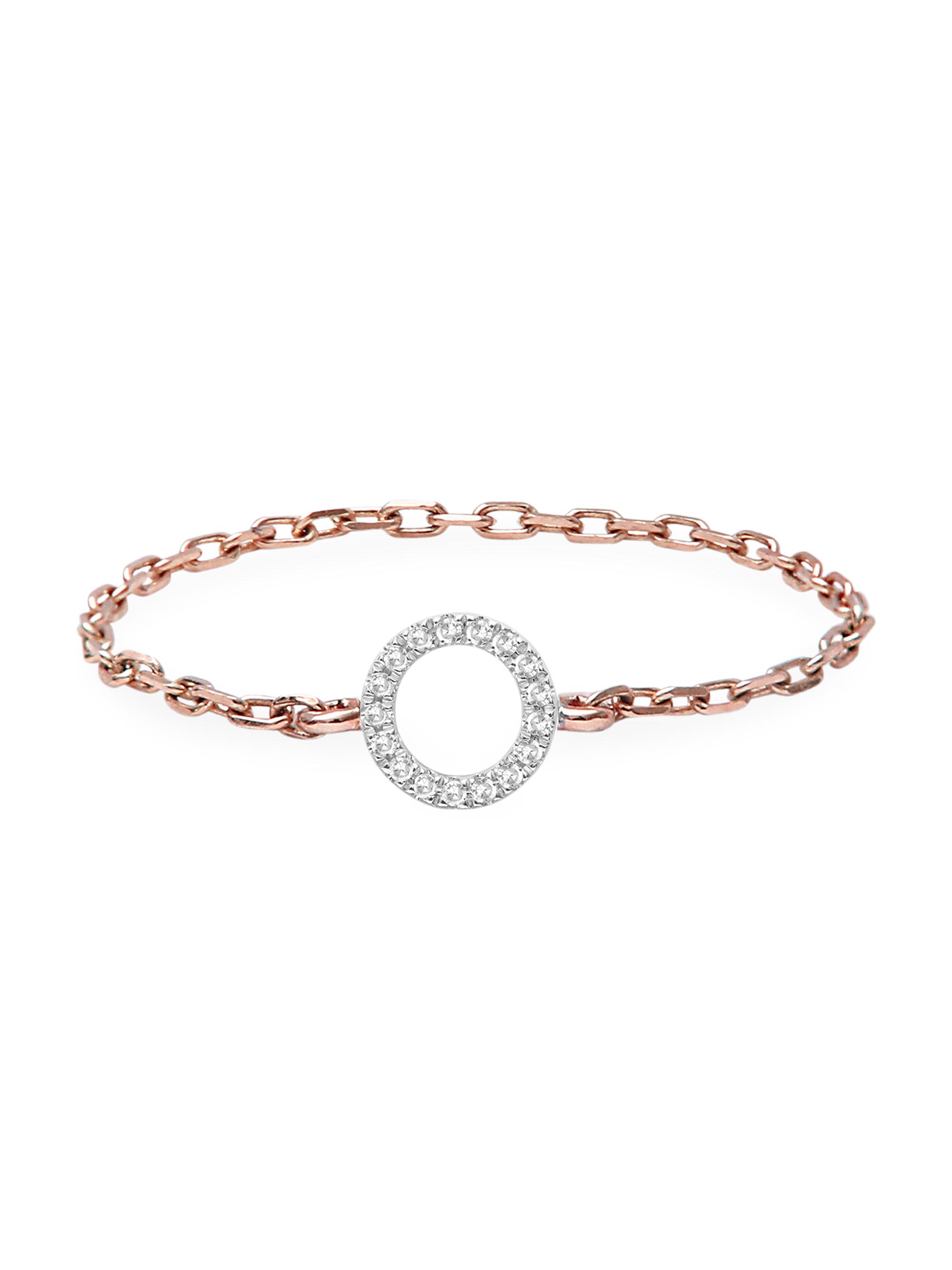 Djula Women's Magic Touch 18K Rose Gold & Diamond Circle Chain Ring - Pink Gold