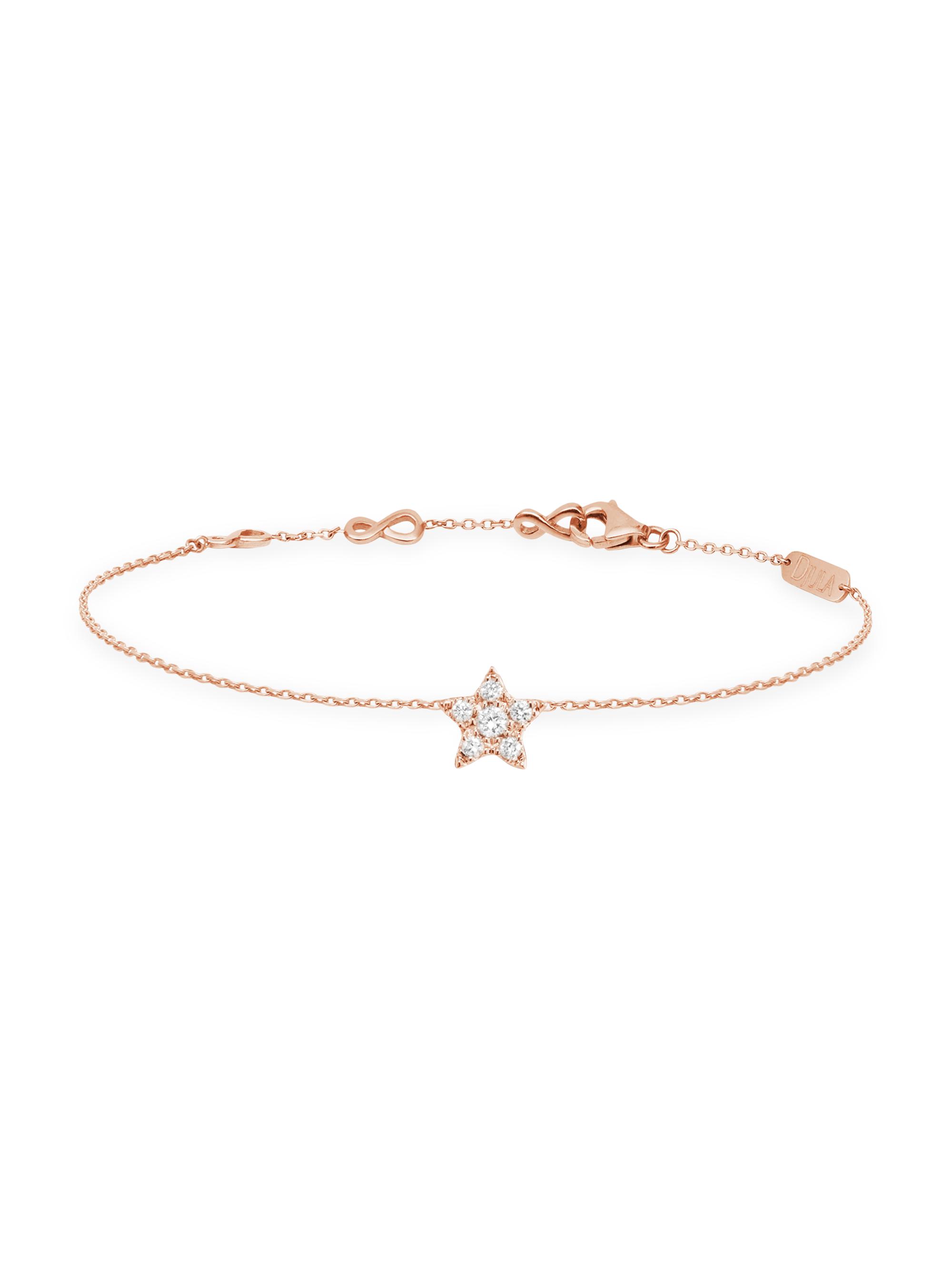 Djula Women's Magic Touch 18K Rose Gold & Diamond Star Chain Bracelet - Pink Gold