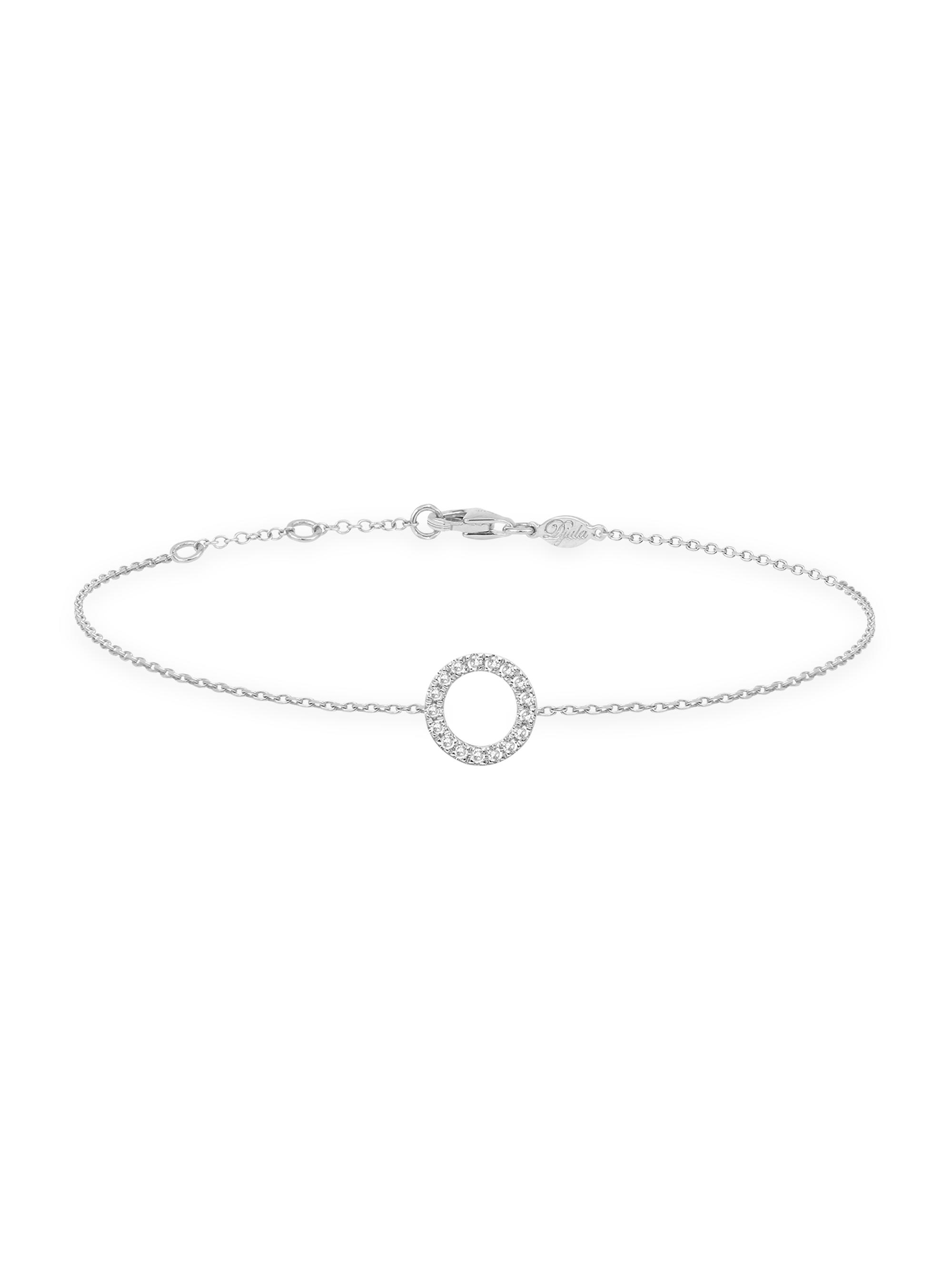 Djula Women's Magic Touch 18K Gold & 0.07 TCW Diamond Circle Charm Bracelet - White Gold