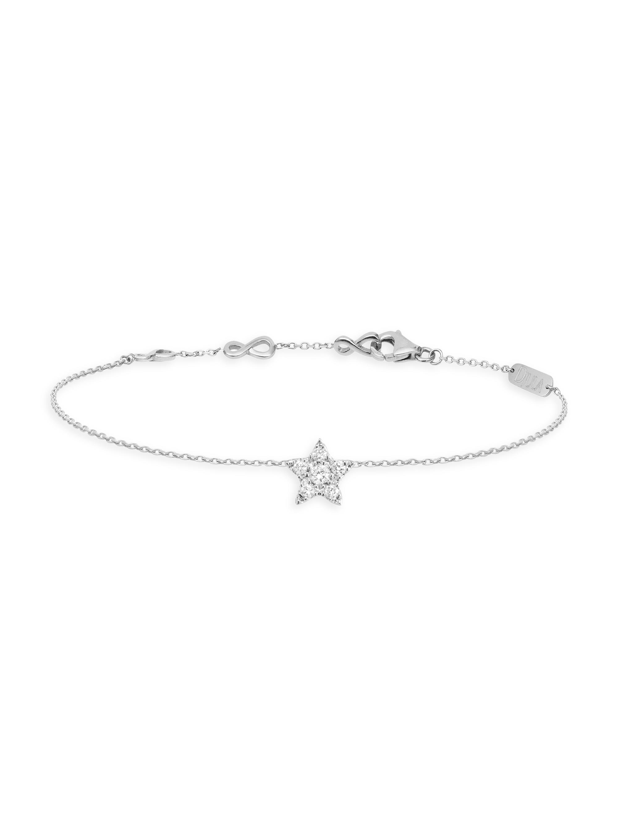 Djula Women's Magic Touch 18K Gold & 0.04 TCW Diamond Star Charm Bracelet - White Gold