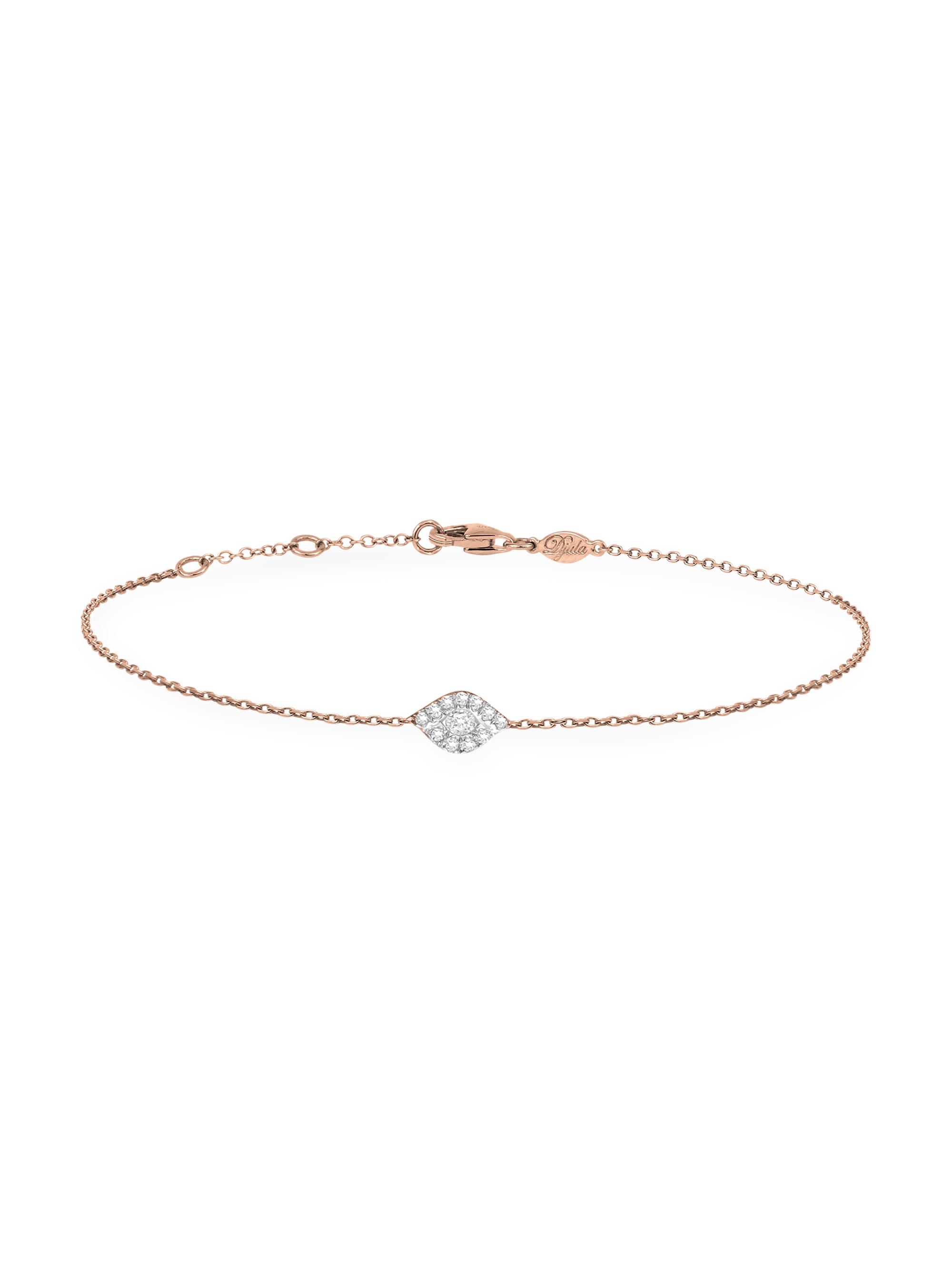 Djula Women's Magic Touch 18K Rose Gold & Diamond Eye Chain Bracelet - Pink Gold
