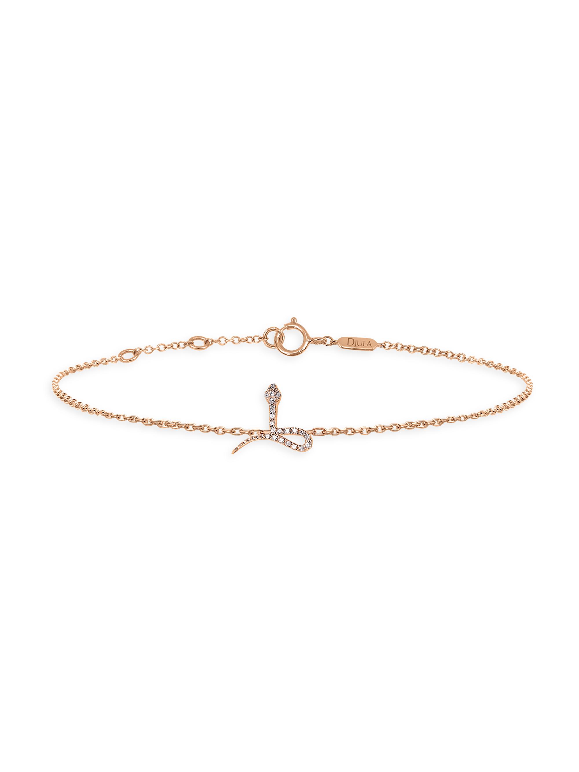 Djula Women's Magic Touch 18K Rose Gold & Diamond Snake Chain Bracelet - Pink Gold
