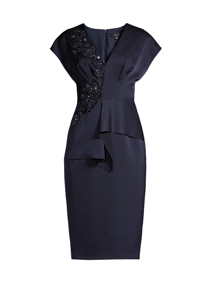 Aidan Mattox V-Neck Cocktail Dress | Saks Fifth Avenue