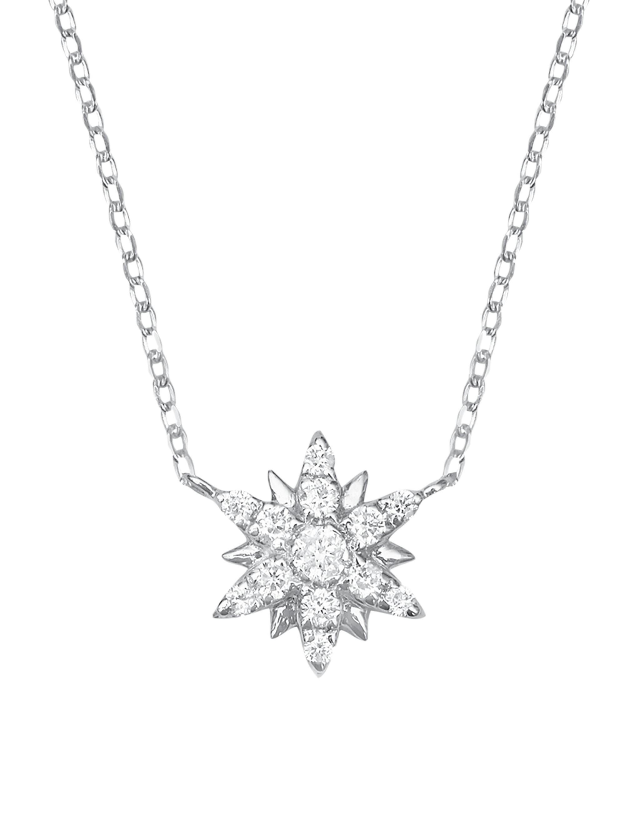 Djula Women's Magic Touch 18K White Gold & Diamond Sun Pendant Necklace - White Gold