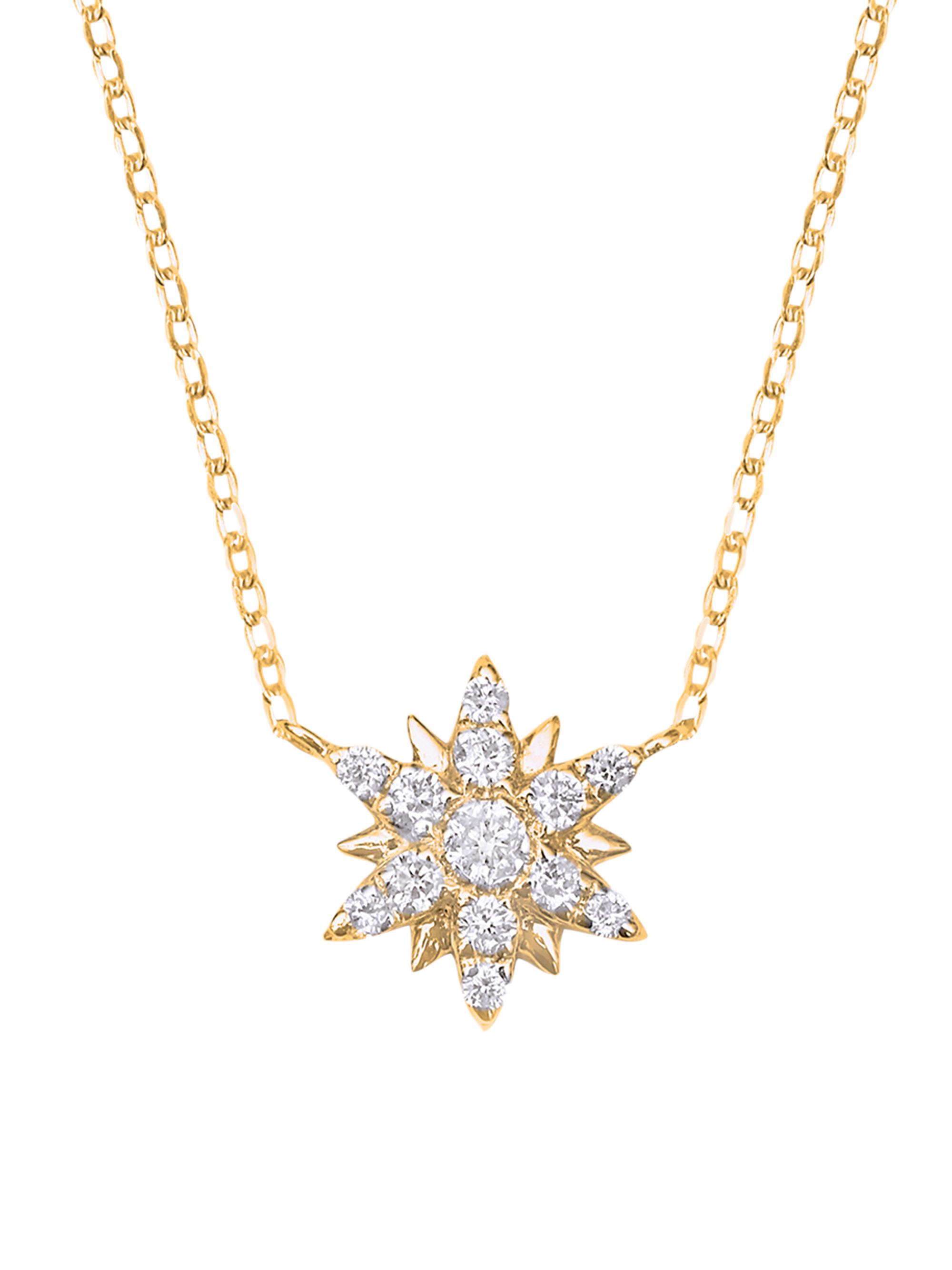 Djula Women's Magic Touch 18K Gold & 0.06 TCW Diamond Sun Pendant Necklace - Yellow Gold