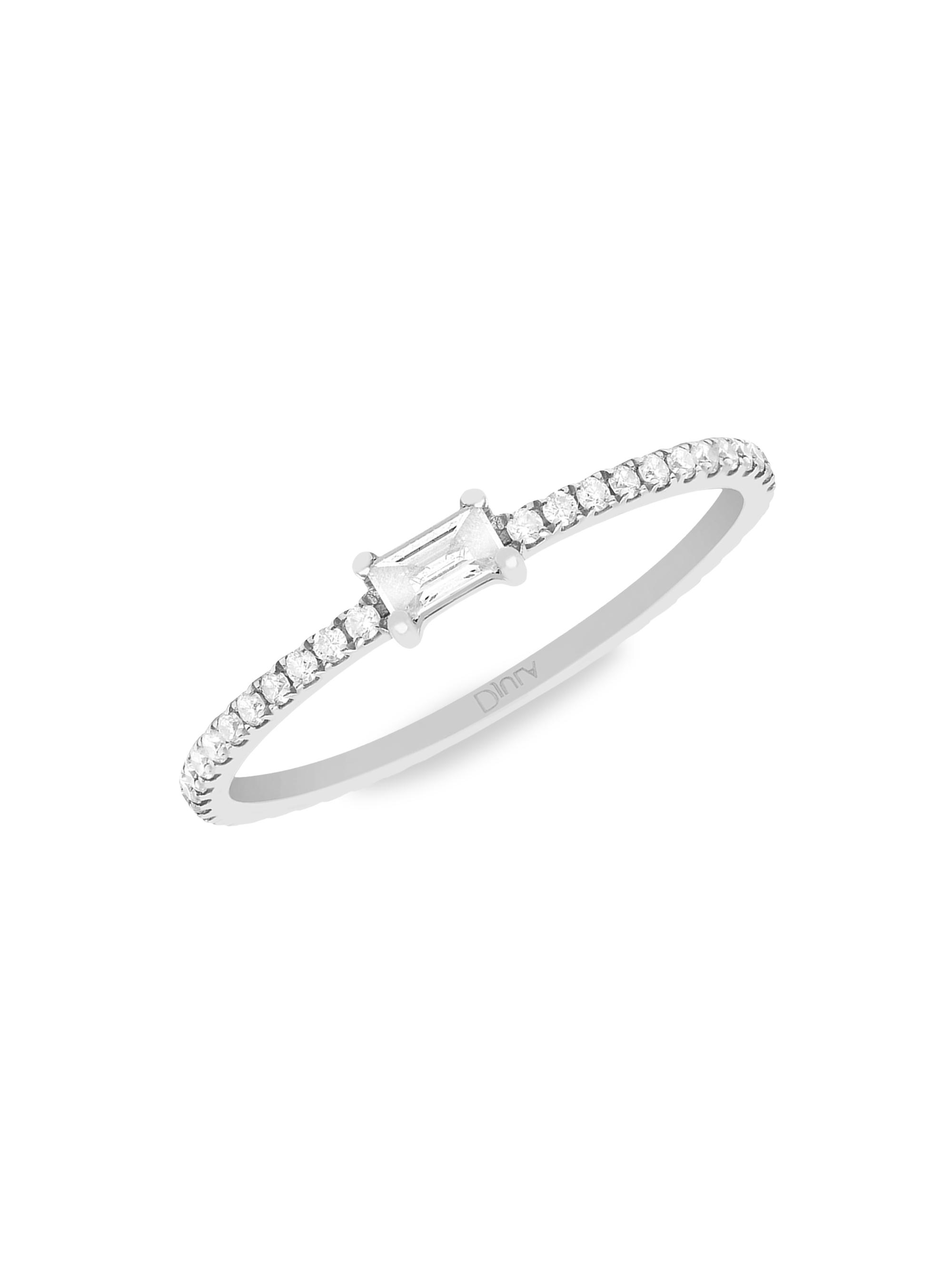 Djula Women's Mix & Match 18K White Gold & Diamond Baguette Ring - White Gold