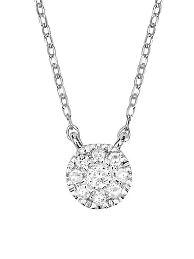 Magic Touch 18K White Gold & Diamond Target Pendant Necklace