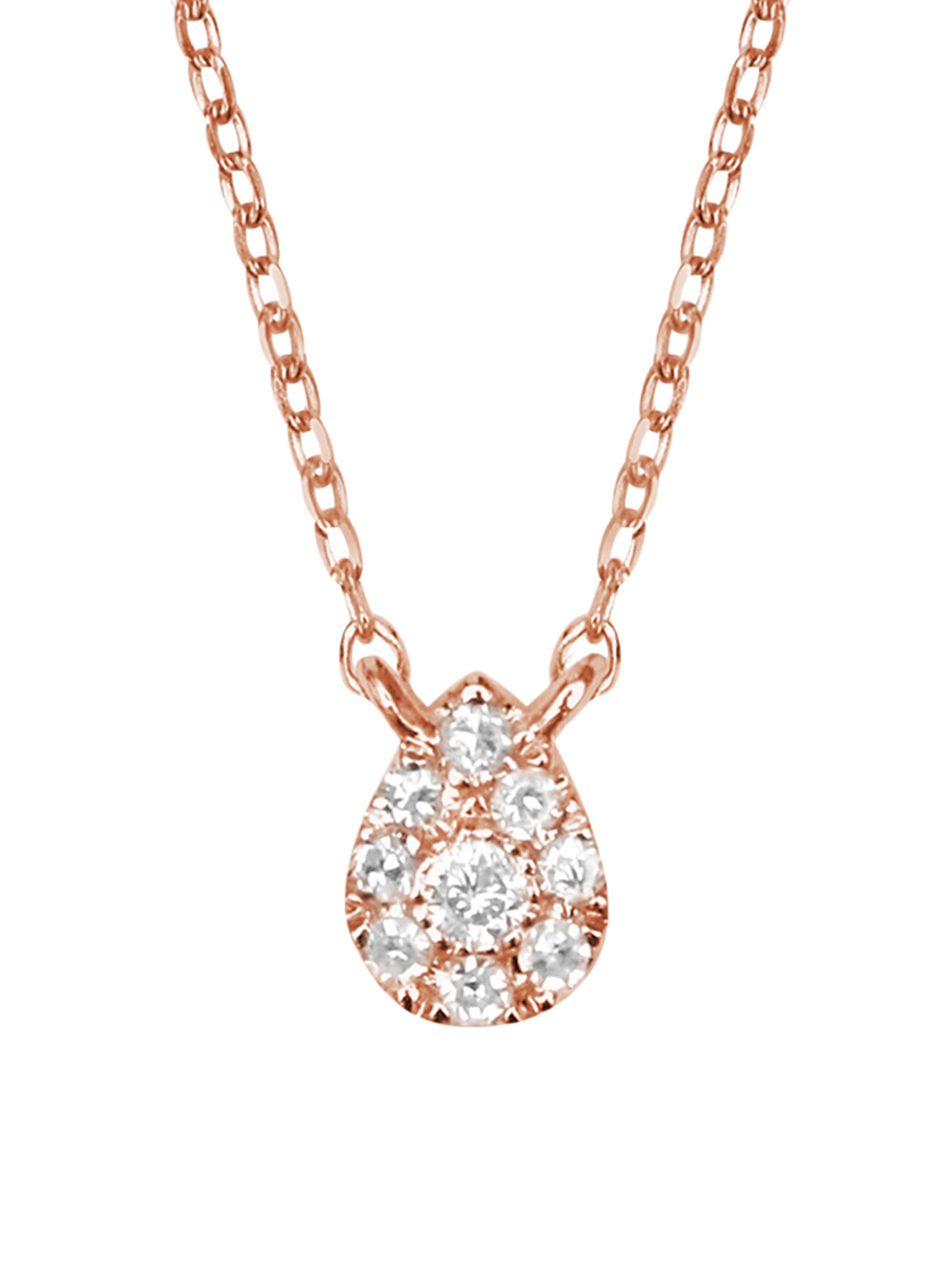 Djula Women's Magic Touch 18K Gold & 0.04 TCW Diamond Pear Pendant Necklace - Pink Gold