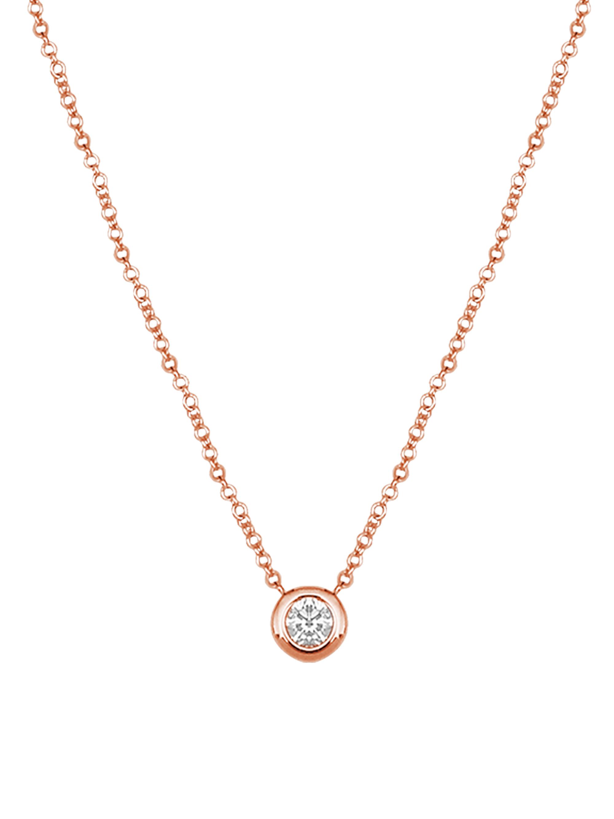 Djula Women's Magic Touch 18K Rose Gold & Diamond Round Pendant Necklace - Pink Gold