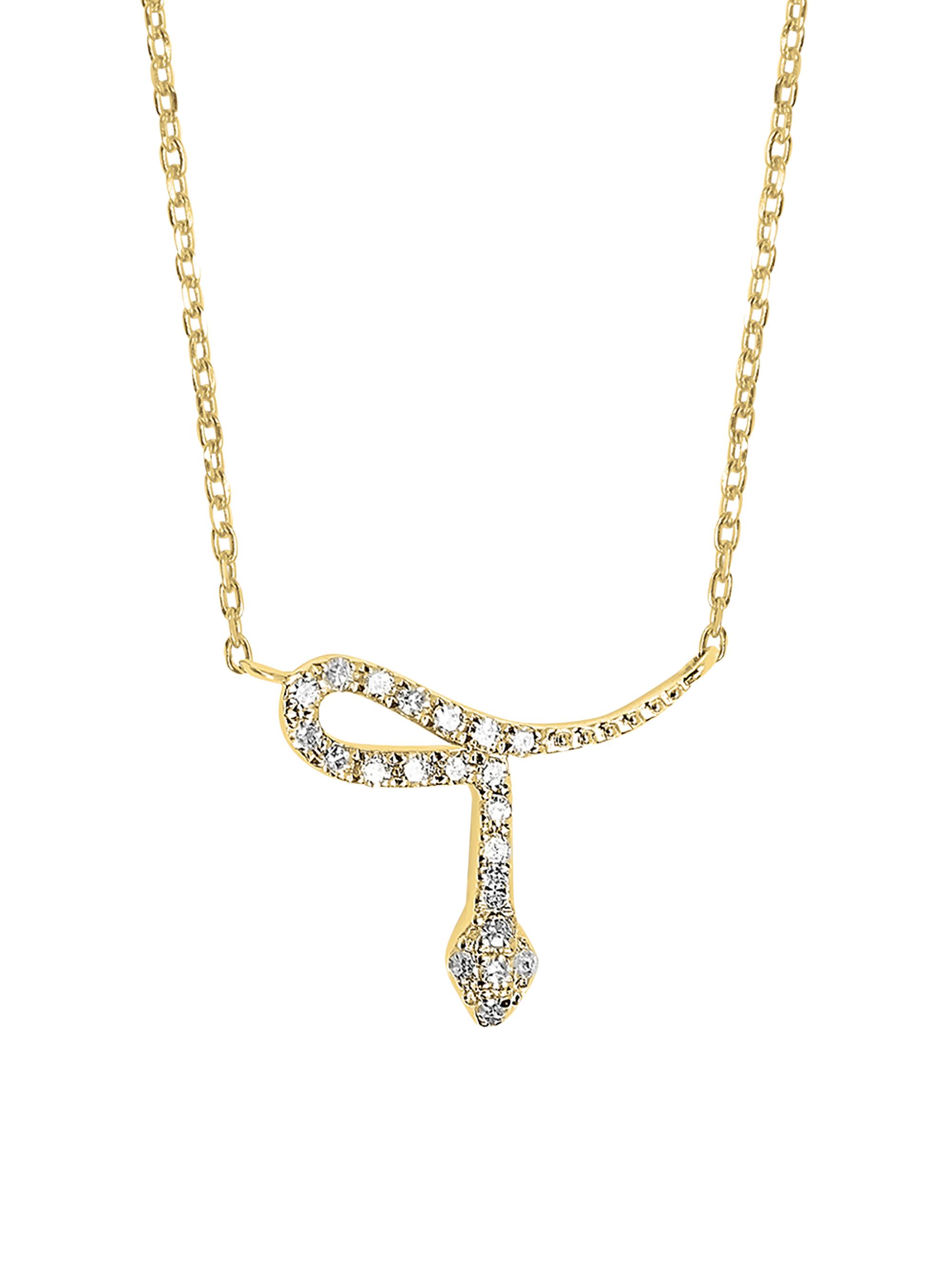 Djula Women's Magic Touch 18K Yellow Gold & Diamond Snake Pendant Necklace - Yellow Gold