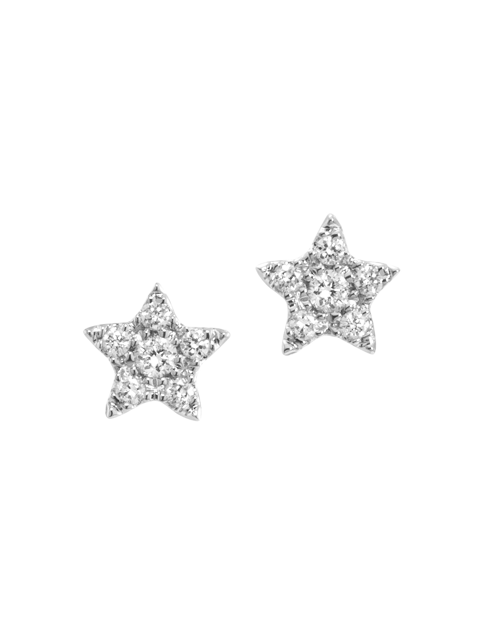 Djula Women's Magic Touch 18K White Gold & Diamond Star Stud Earrings - White Gold