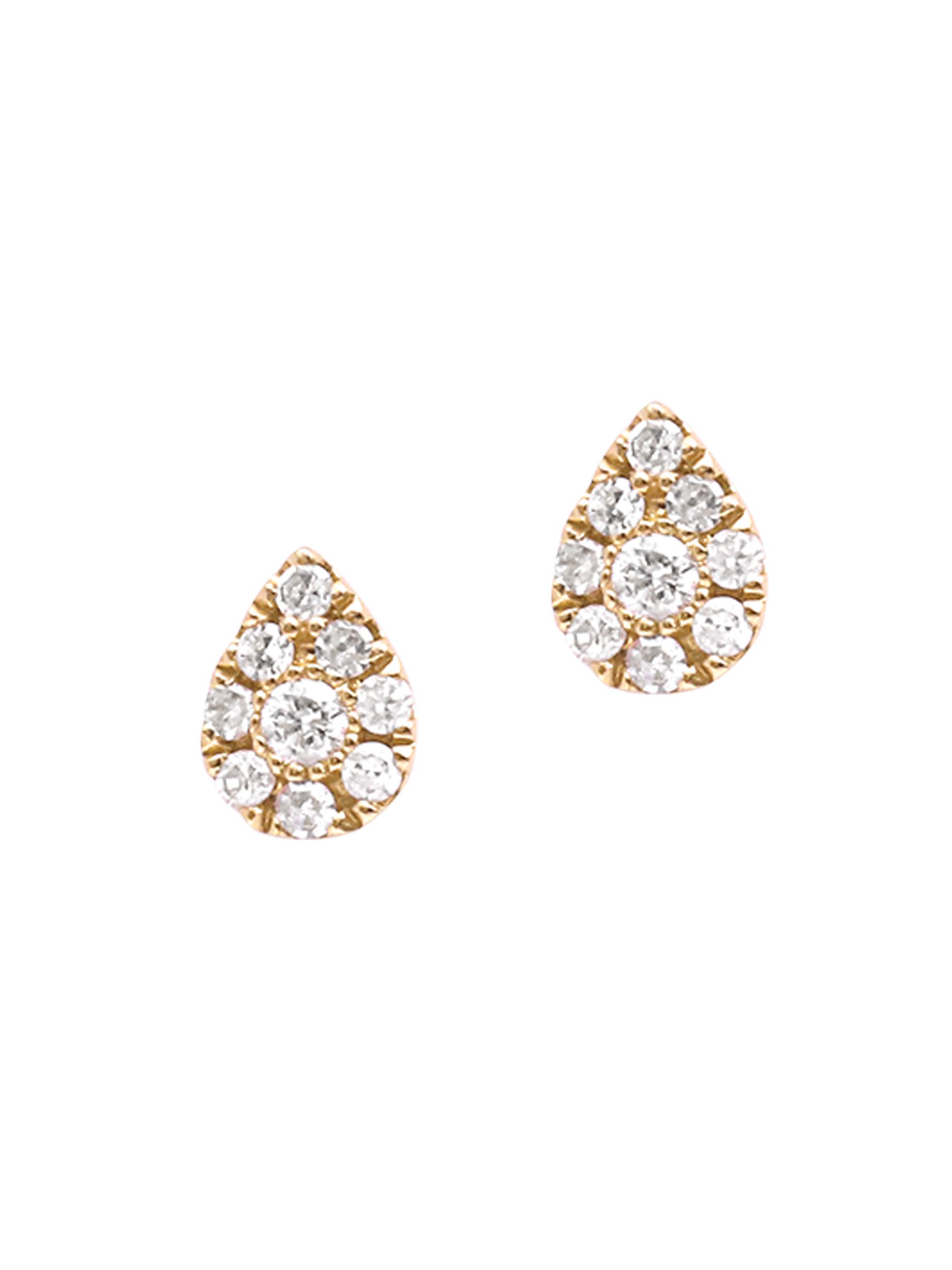 Djula Women's Magic Touch 18K Rose Gold & Diamond Pear Stud Earrings - Yellow Gold