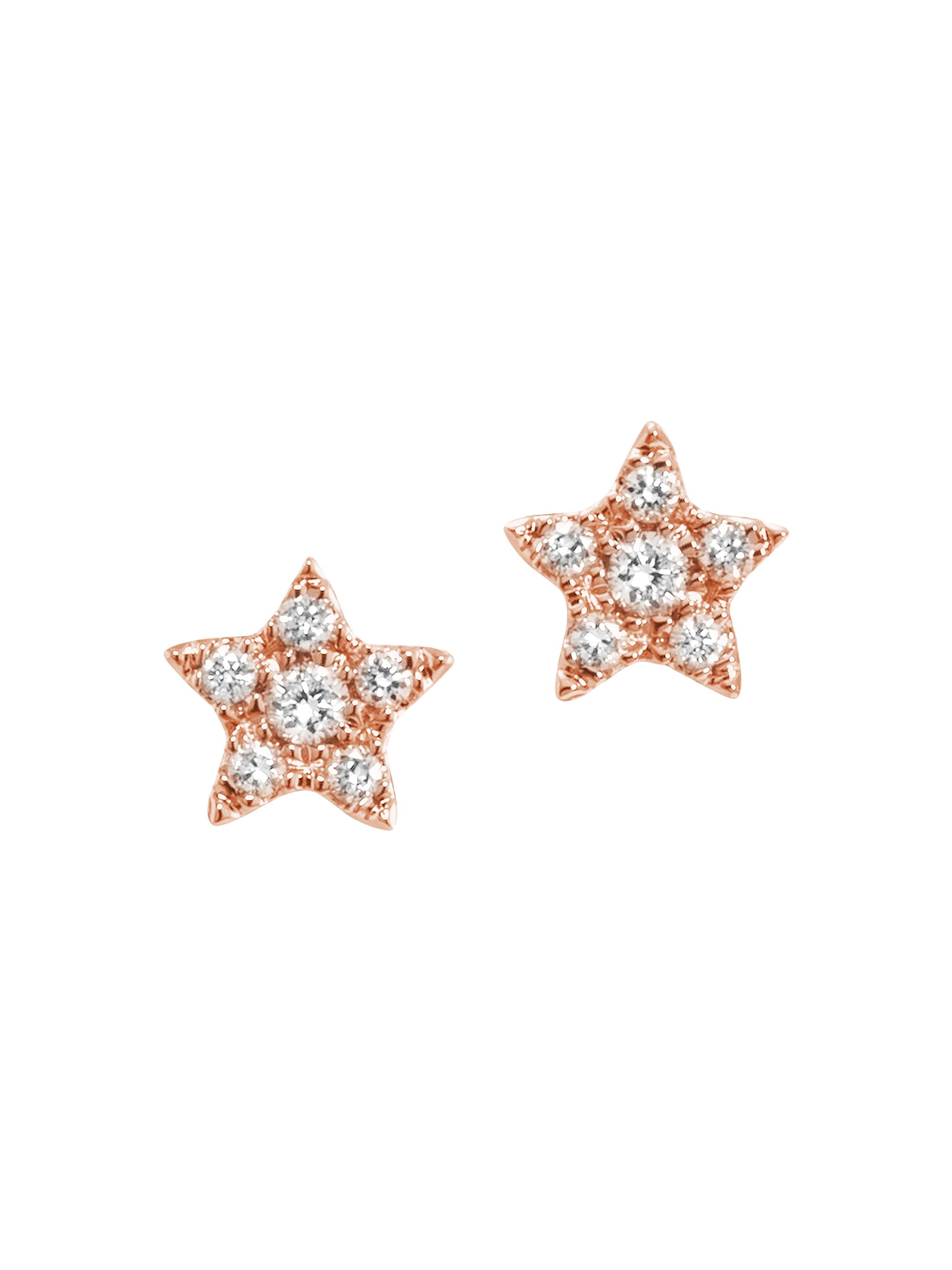 Djula Women's Magic Touch 18K Rose Gold & Diamond Star Stud Earrings - Pink Gold