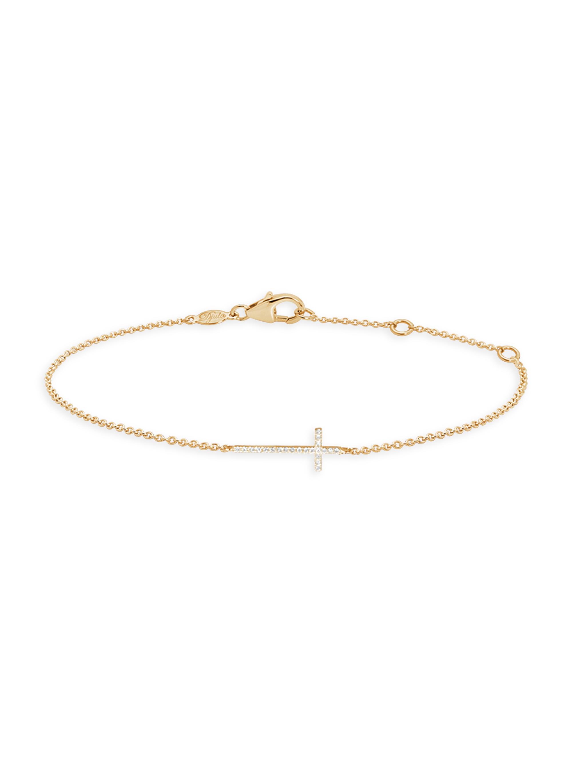 Djula Women's Magic Touch 18K Yellow Gold & Diamond Cross Bracelet - Yellow Gold