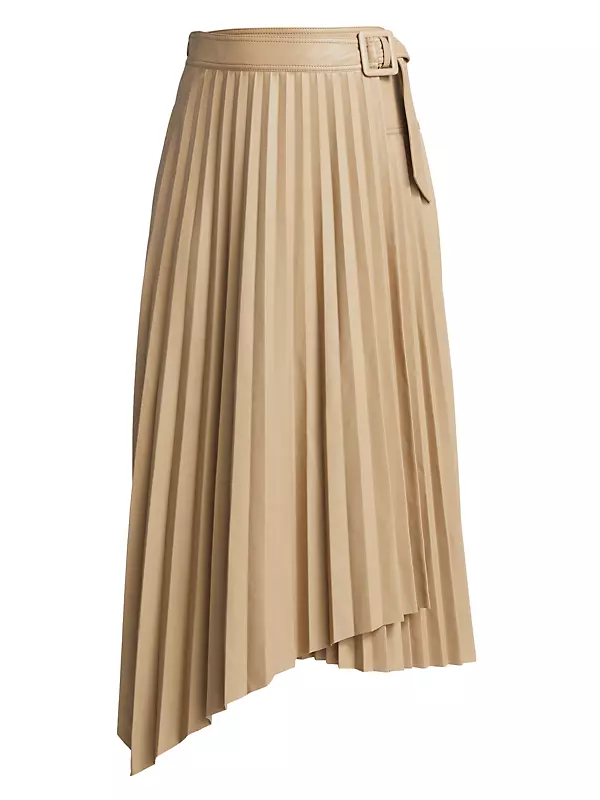 Alexis Pleated Faux Leather Skirt