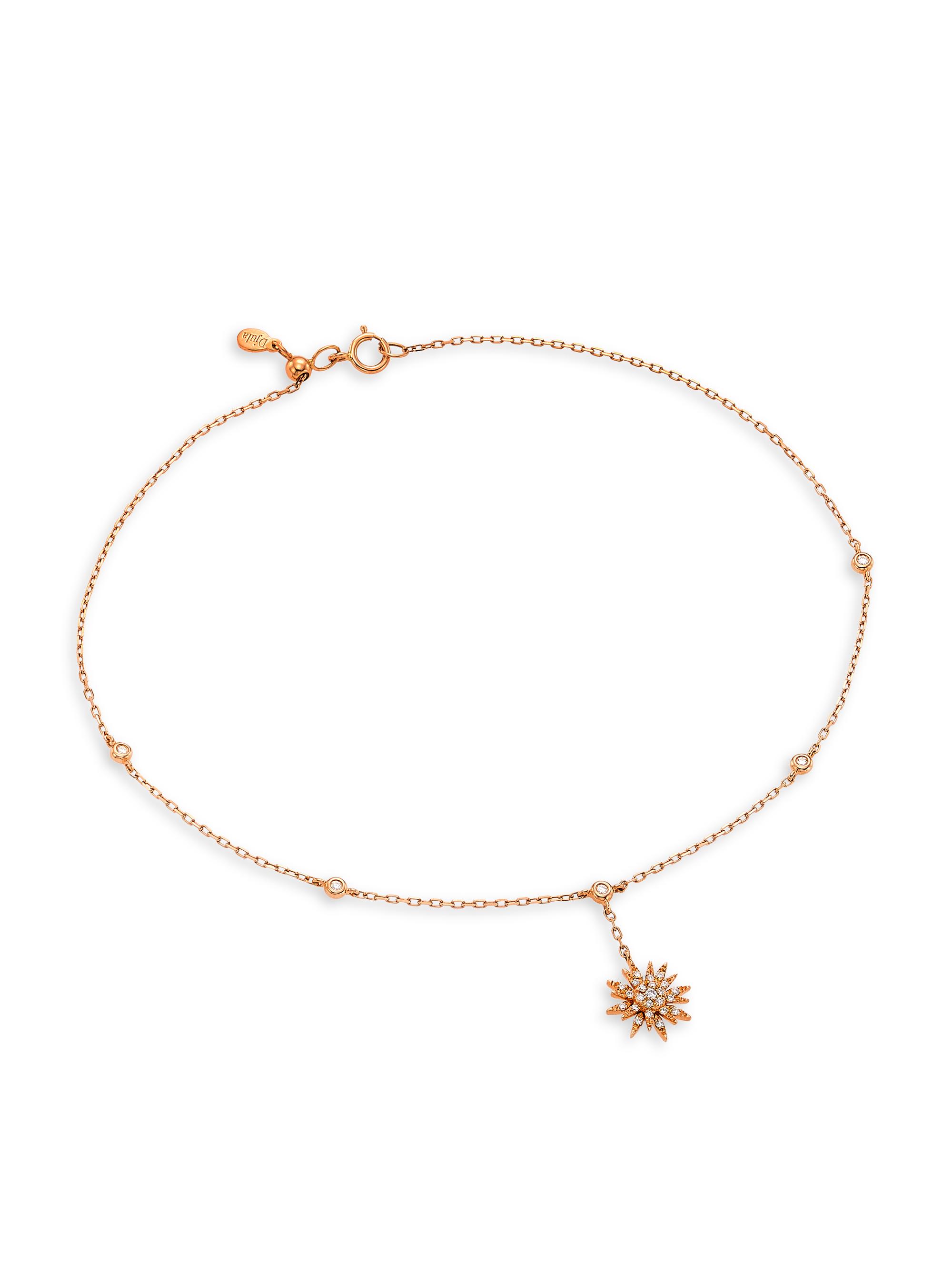 Djula Women's Soleil 18K White Gold & Diamond Anklet - Rose Gold