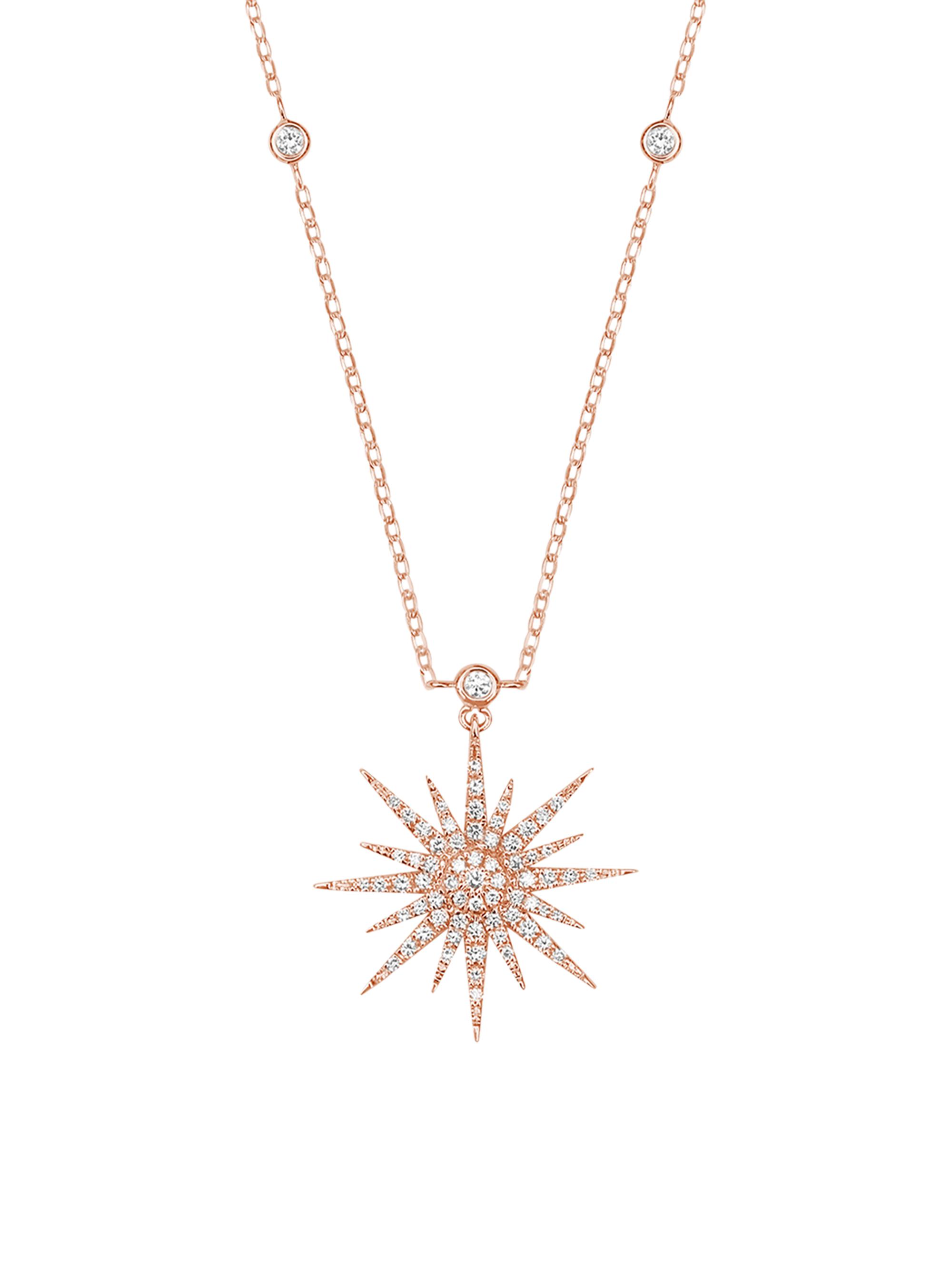Djula Women's Soleil 18K Rose Gold & Diamond Pendant Necklace - Pink Gold