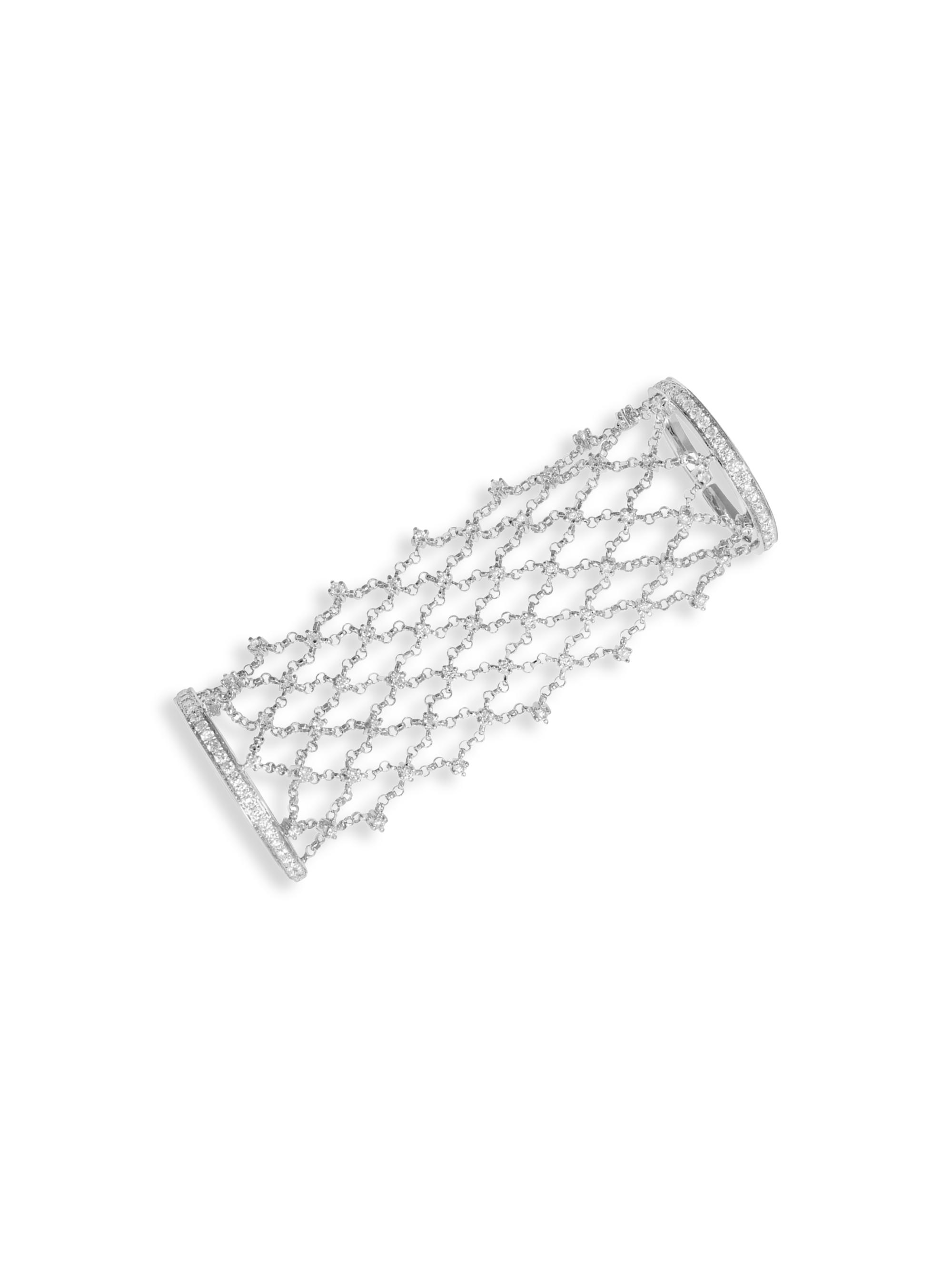 Djula Women's Graphique 18K White Gold & Diamond Net Ring - White Gold