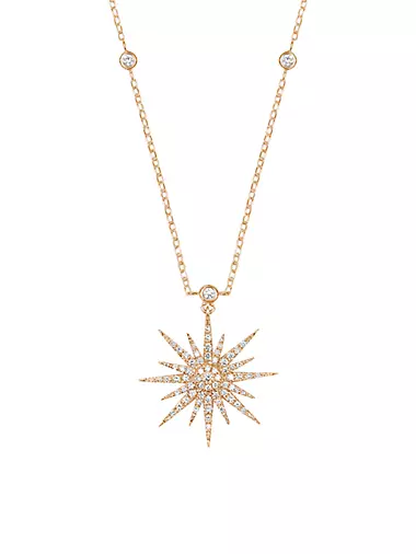 Soleil 18K Yellow Gold & Diamond Pendant Necklace