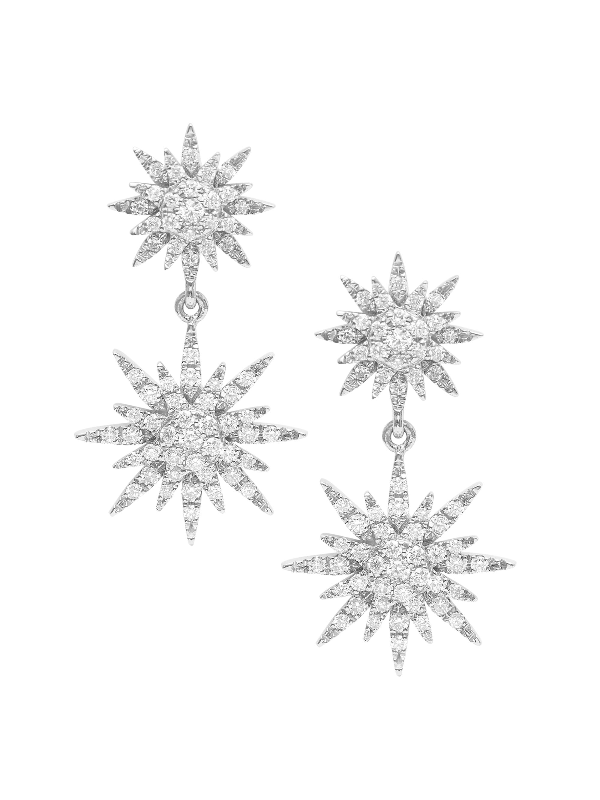Djula Women's Soleil 18K White Gold & Diamond Drop Earrings - White Gold