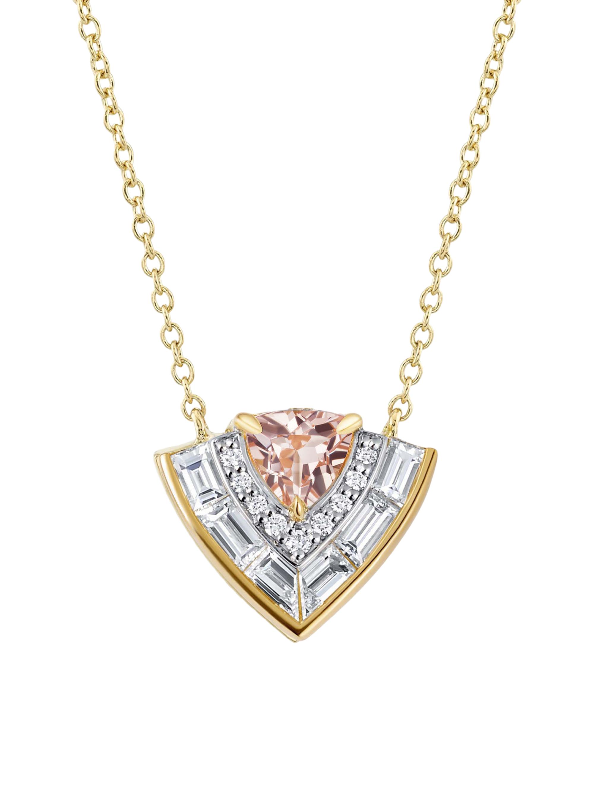 Emily P. Wheeler Women's Signature 18K Yellow Gold, Morganite & Diamond Tiered Pendant Necklace - Morganite