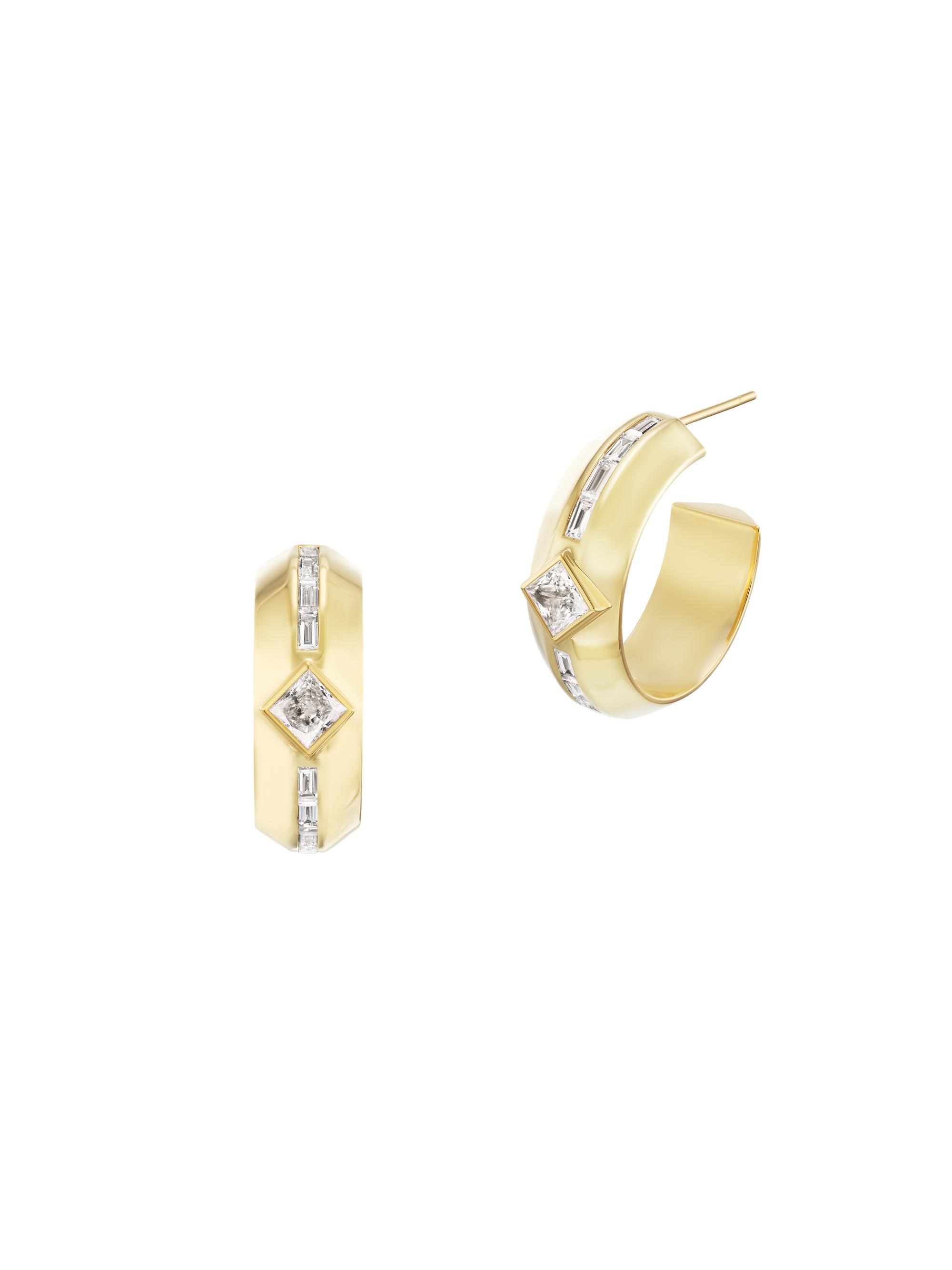 Emily P. Wheeler Signature 18K Yellow Gold & Diamond Emma Hoops