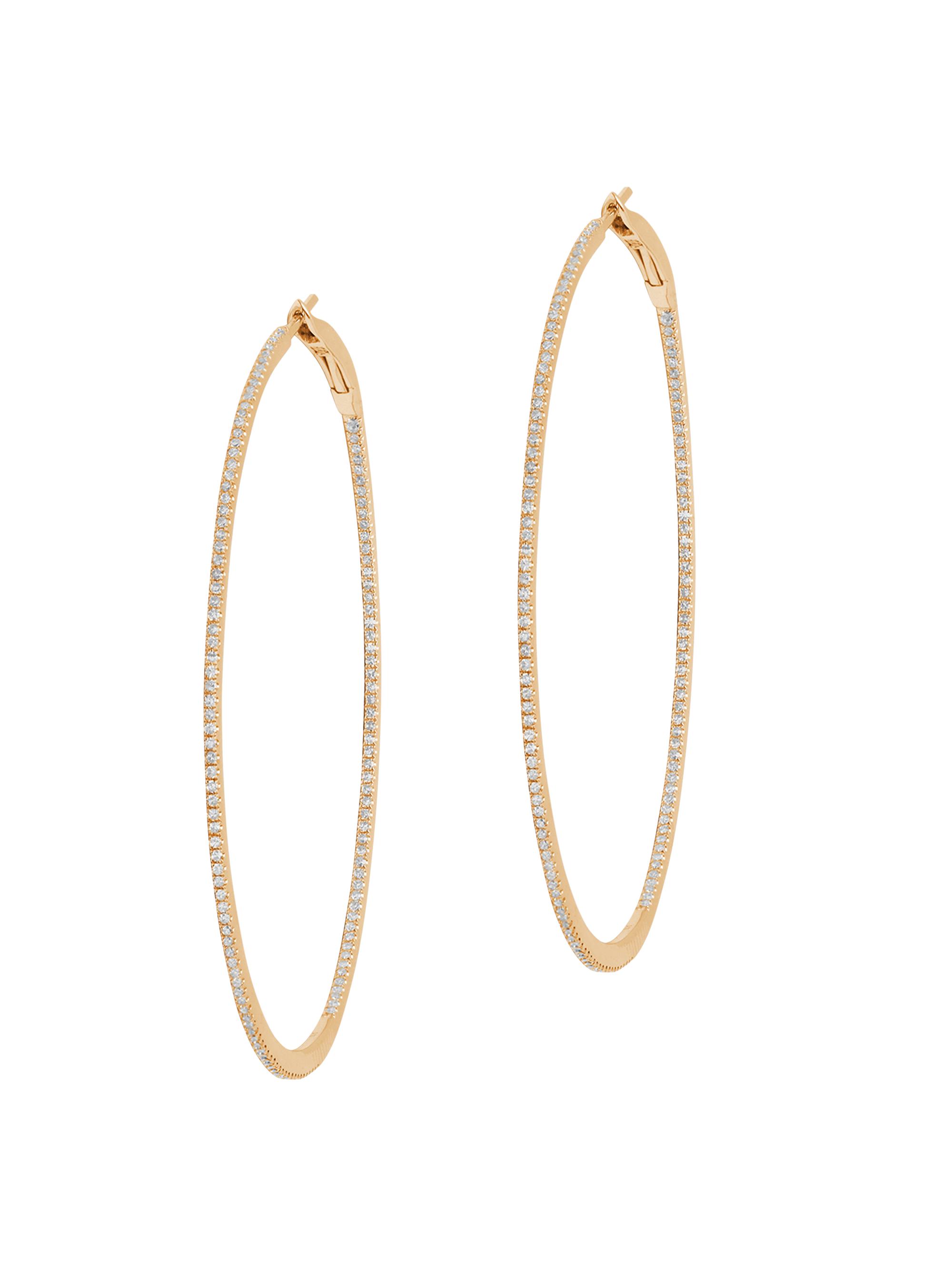 Djula Women's Graphique 18K Yellow Gold & Diamond  Hoop Earrings - Yellow Gold