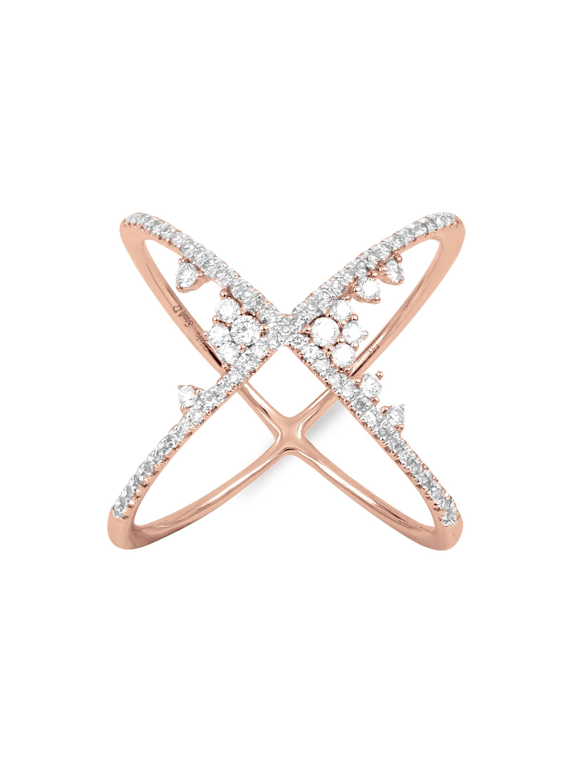 Djula Women's Fairytale 18K Gold & 0.3 TCW Diamond Crisscross Ring - Pink Gold