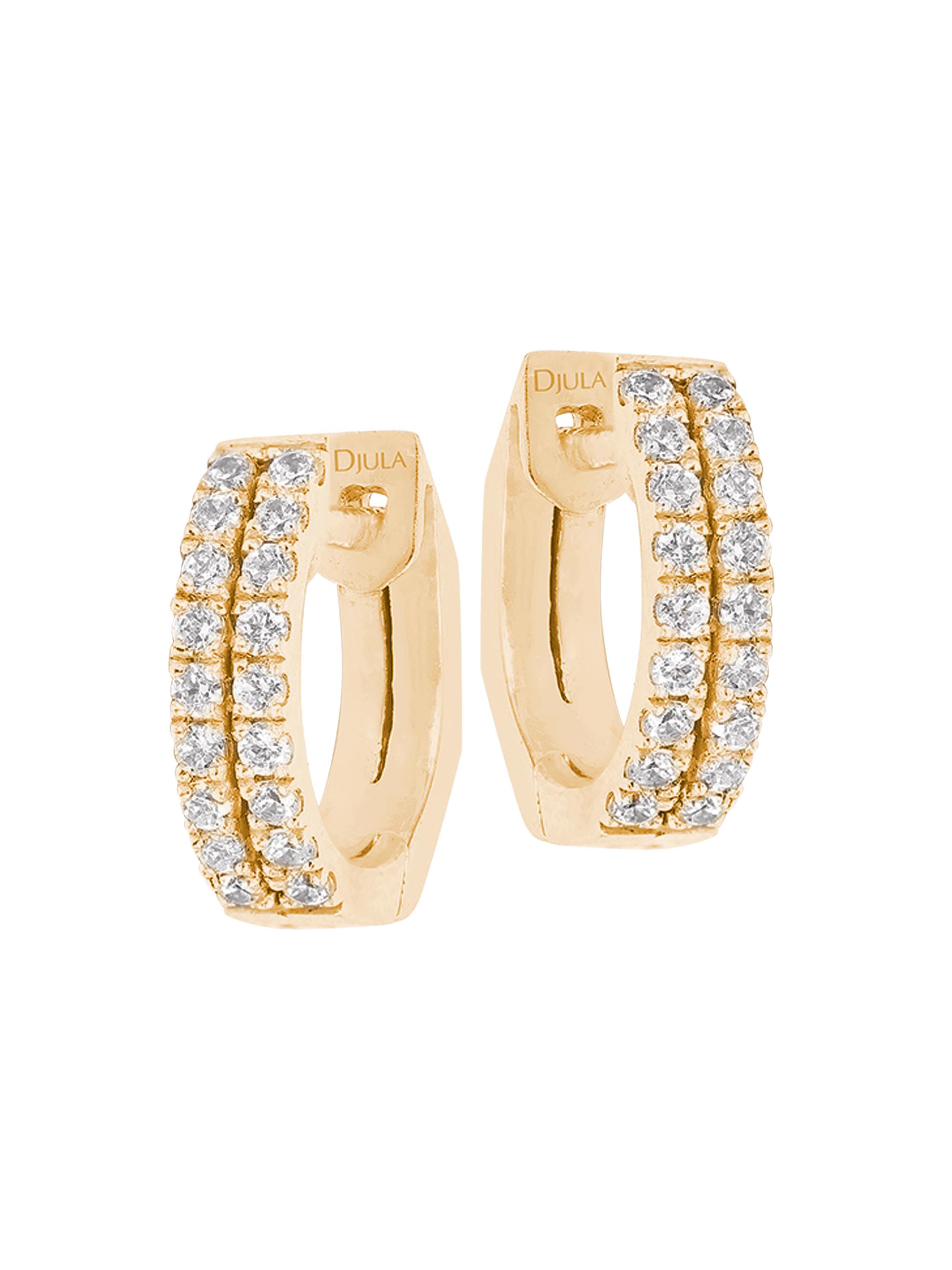 Djula Women's Graphique 18K Yellow Gold & Diamond Hoop Earrings - Gold
