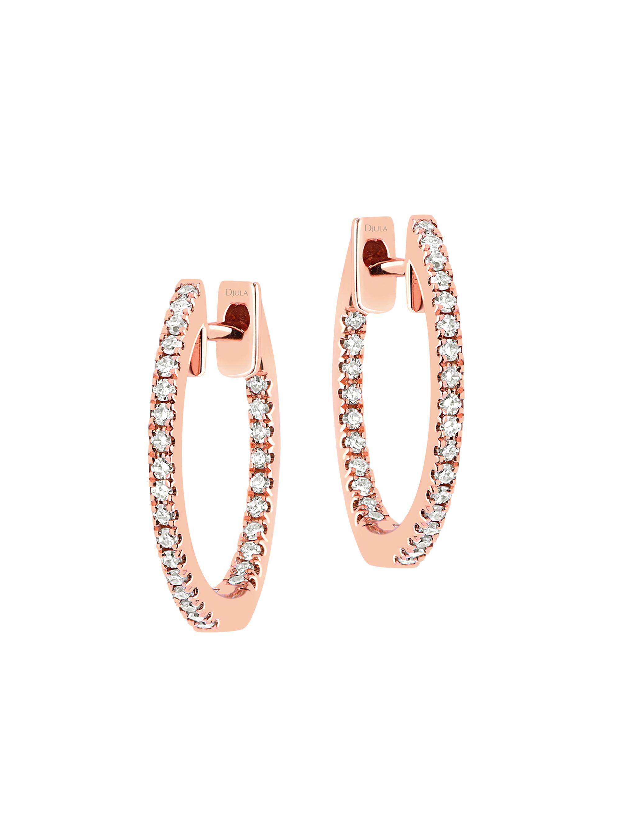 Djula Women's Graphique 18K Rose Gold & Diamond Hoop Earrings - Pink Gold