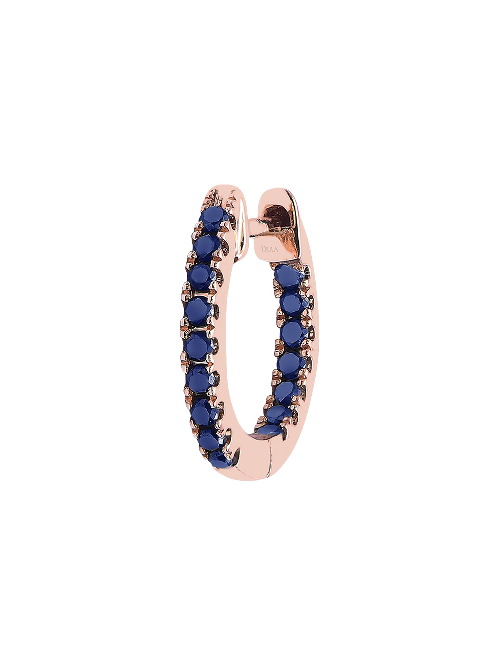 Djula Women's Précieuse 18K Rose Gold & Blue Sapphire Single Hoop Earring - Blue