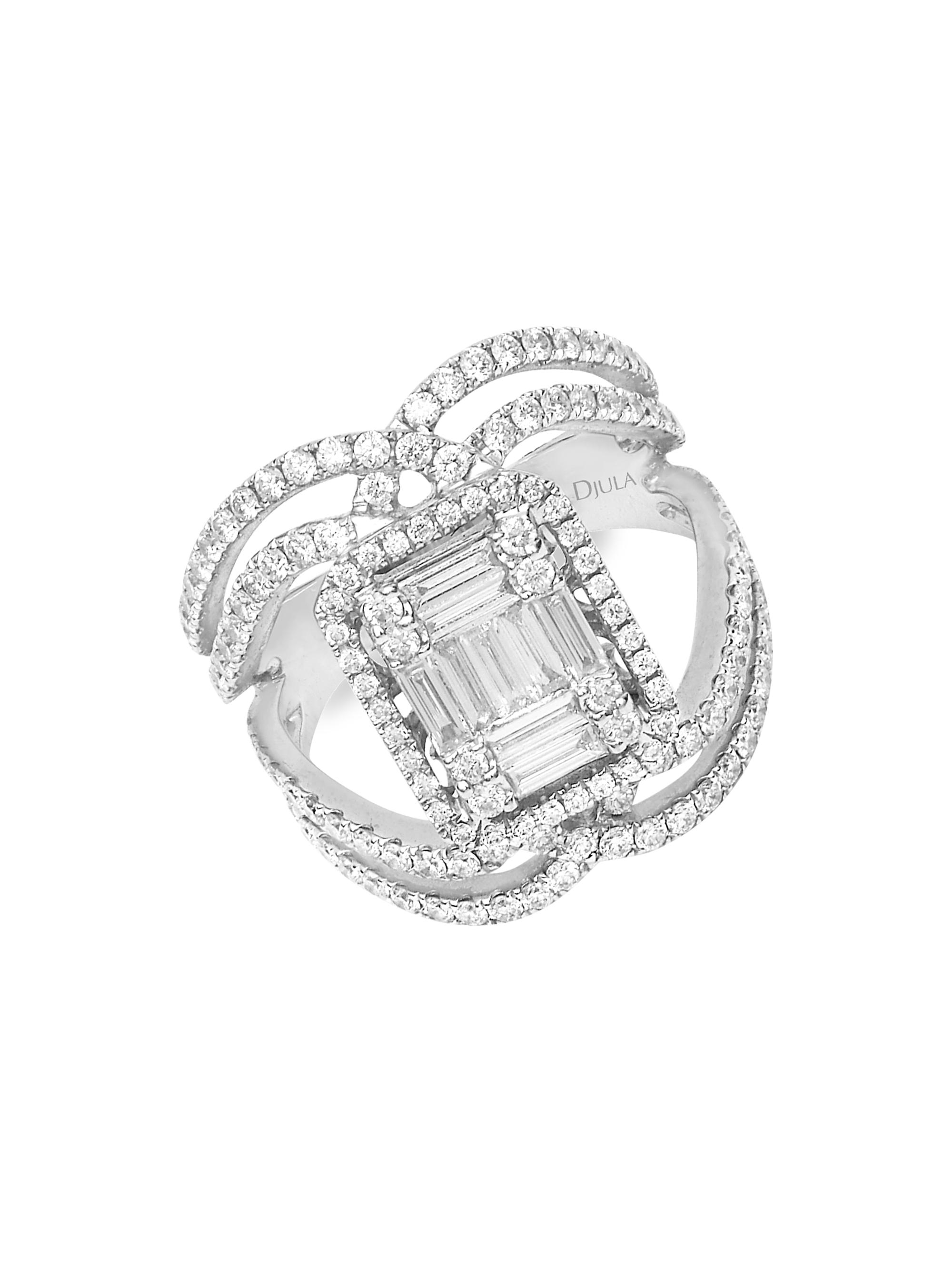 Djula Women's Engagement Jodie 18K White Gold & Diamond Ring - White Gold
